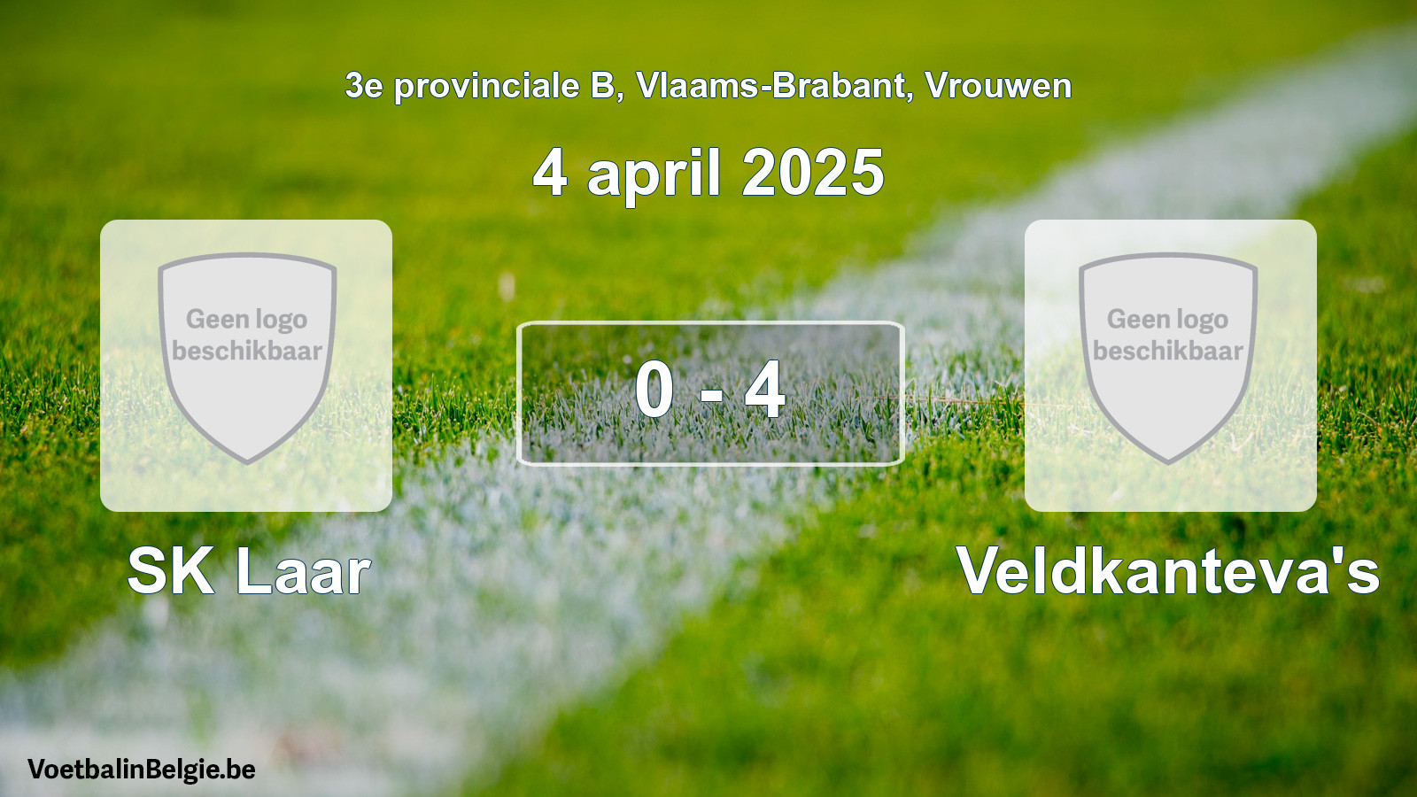 Gespeelde wedstrijd vrouwenvoetbal: SK Laar - Veldkanteva's 0 - 4 (4 april 2025)