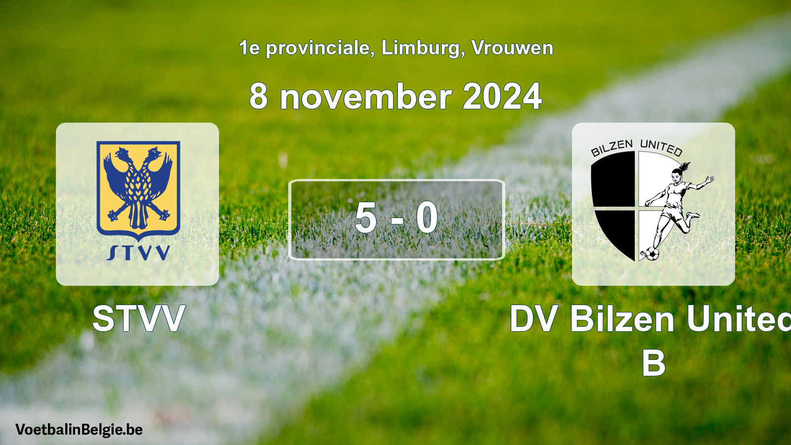 Played match women football: STVV - DV Bilzen United B 5 - 0 (8 November 2024)