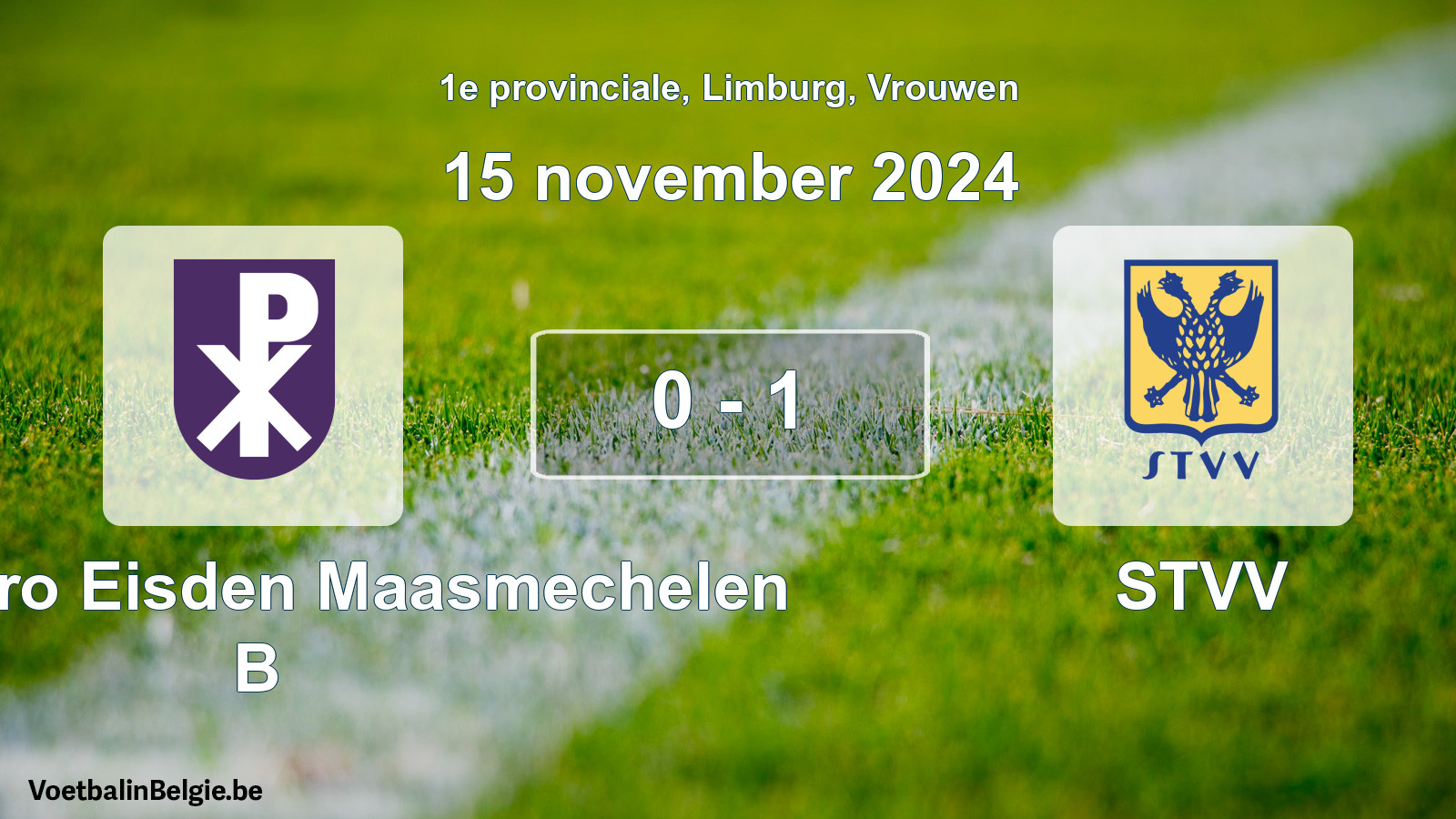 Played match women football: Kon. Patro Eisden Maasmechelen B - STVV 0 - 1 (15 November 2024)