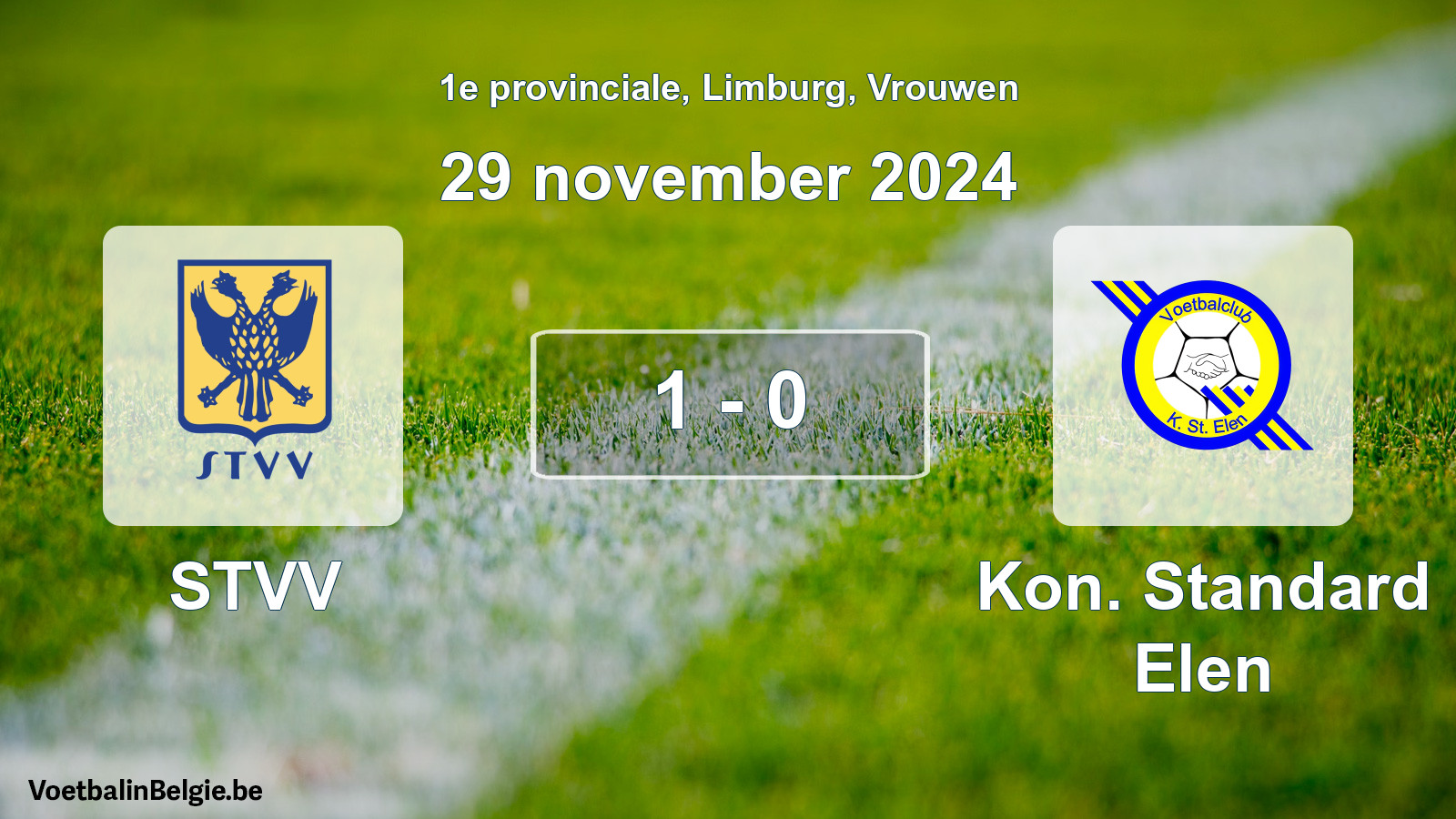 Played match women football: STVV - Kon. Standard Elen 1 - 0 (29 November 2024)