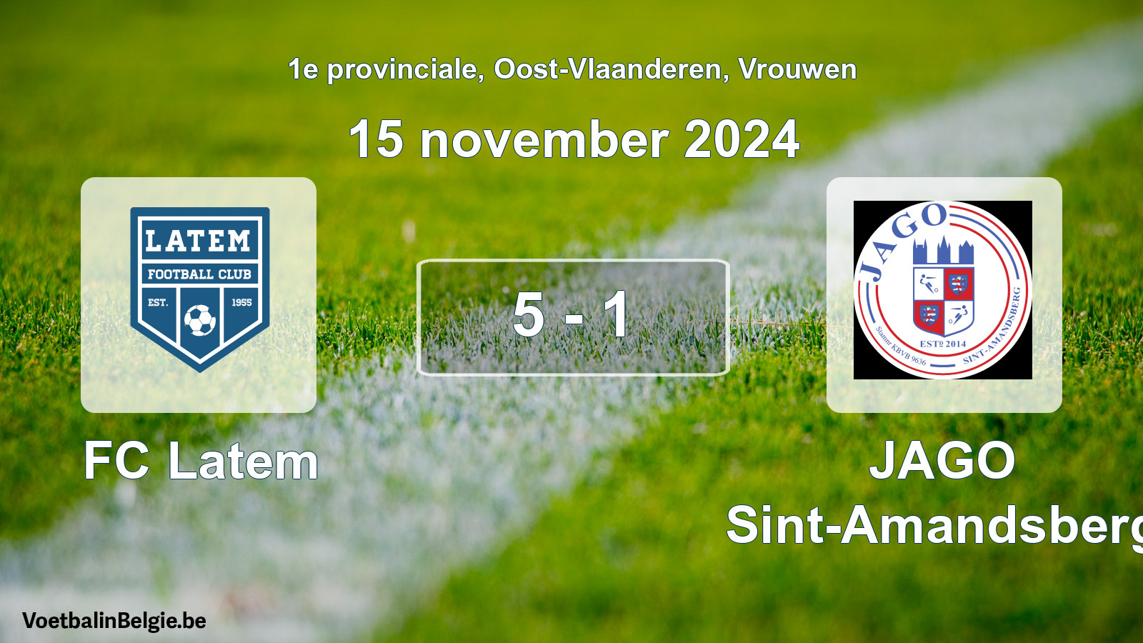 Match joué football femmes: FC Latem - JAGO Sint-Amandsberg 5 - 1 (15 novembre 2024)