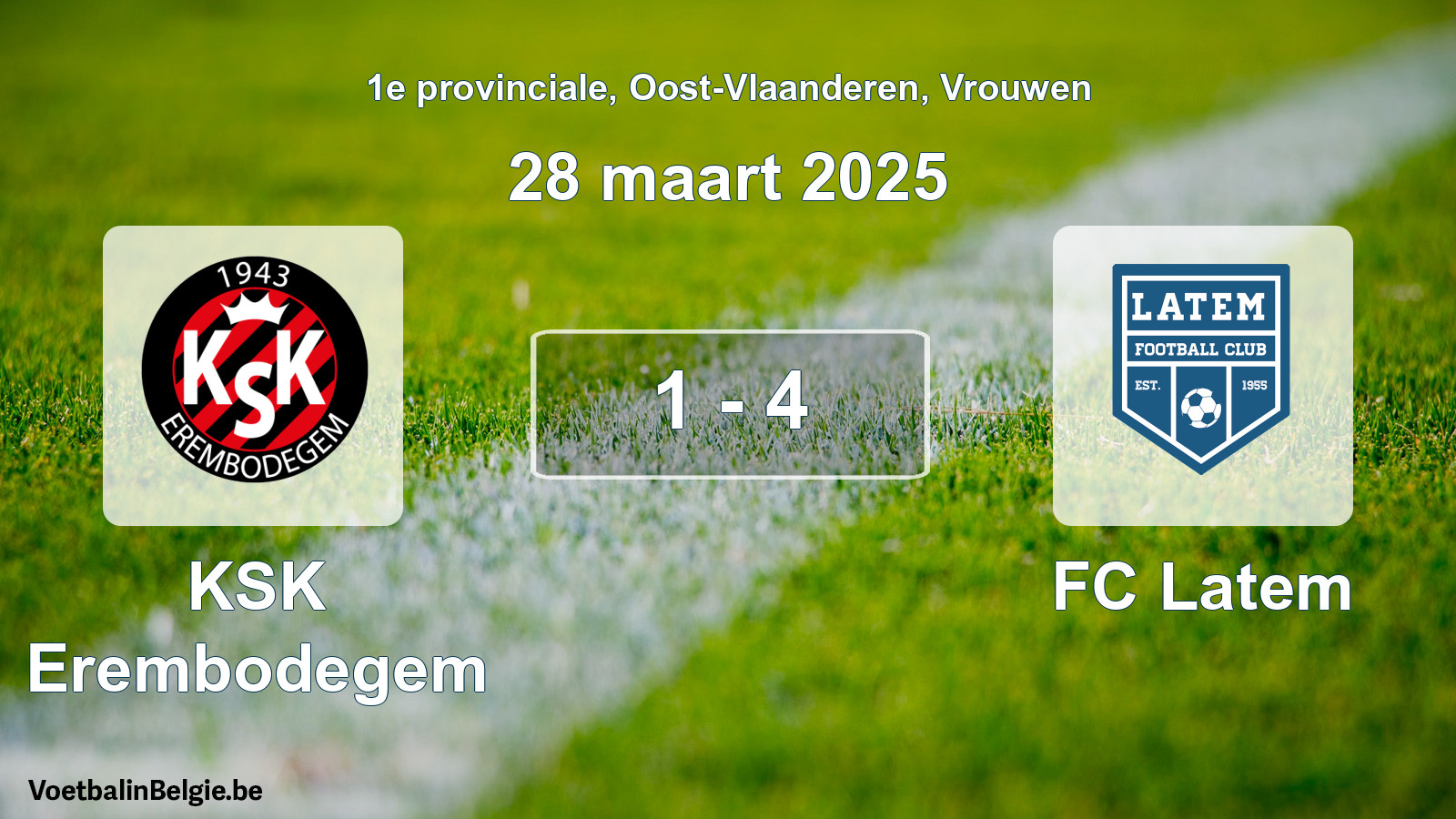 Played match women football: KSK Erembodegem - FC Latem 1 - 4 (28 March 2025)
