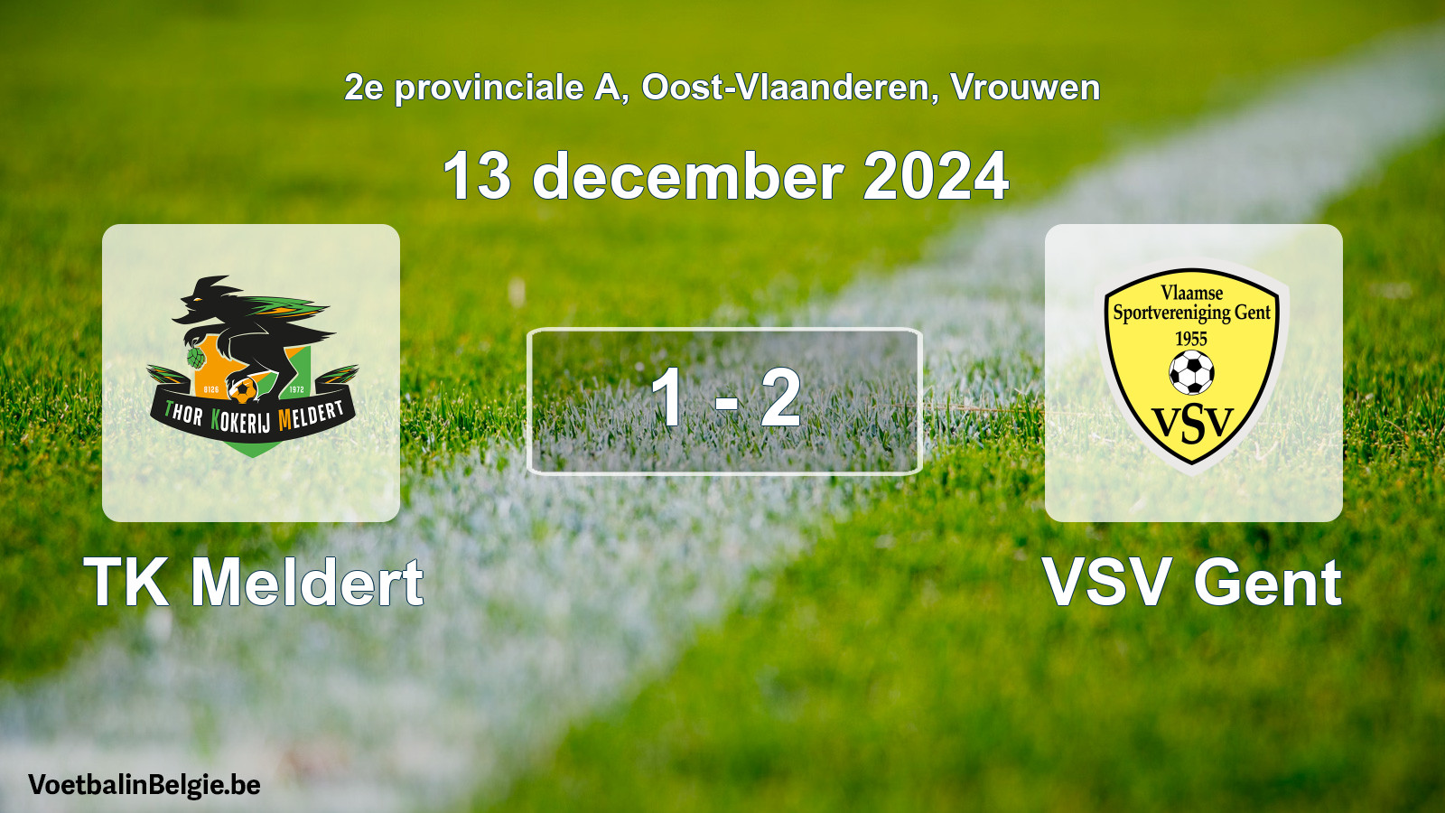 Gespeelde wedstrijd vrouwenvoetbal: TK Meldert - VSV Gent 1 - 2 (13 december 2024)