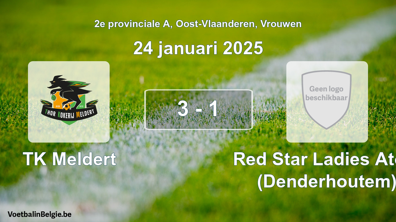 Gespeelde wedstrijd vrouwenvoetbal: TK Meldert - Red Star Ladies Atom (Denderhoutem) 3 - 1 (24 januari 2025)