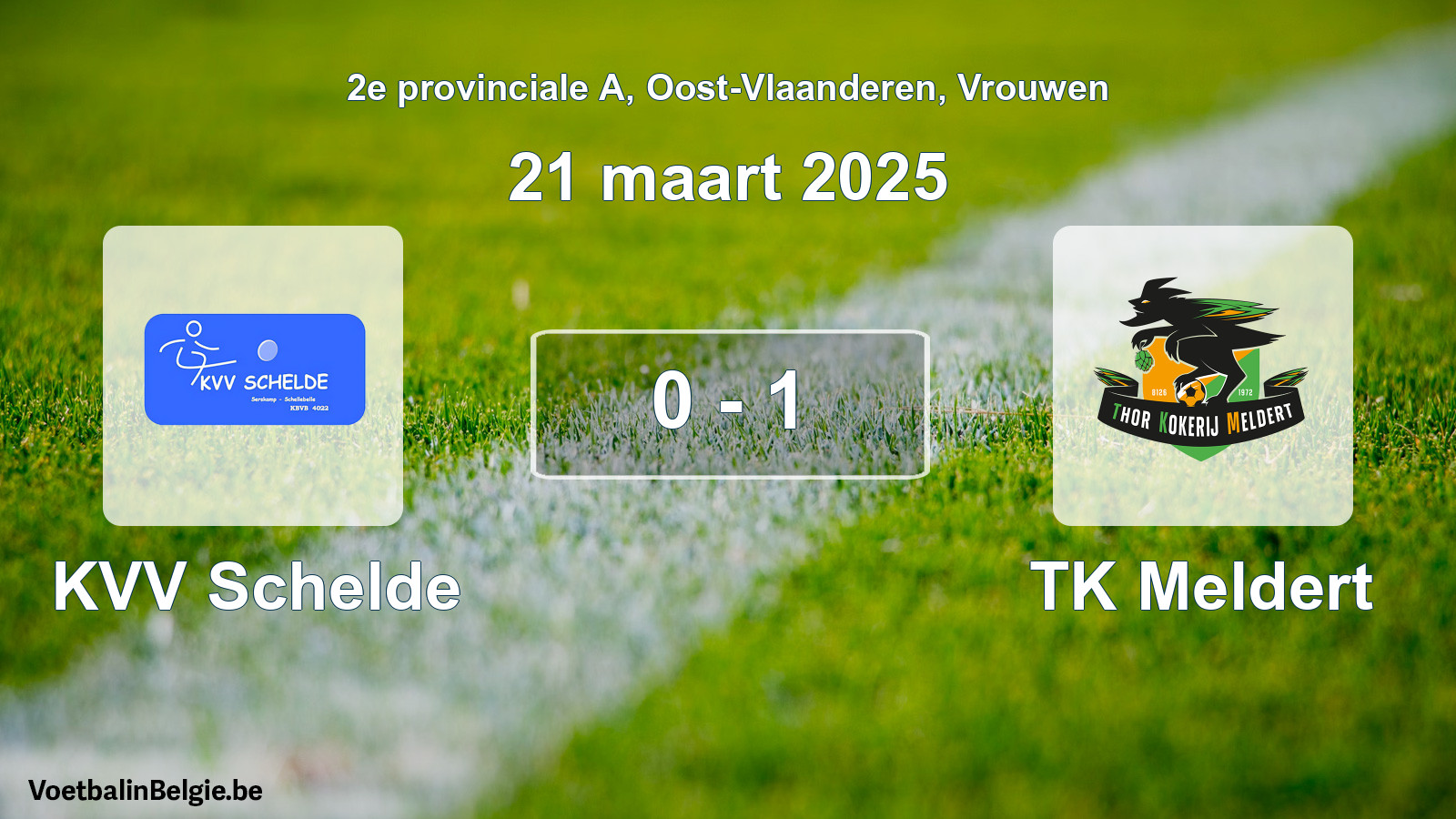Gespeelde wedstrijd vrouwenvoetbal: KVV Schelde - TK Meldert 0 - 1 (21 maart 2025)