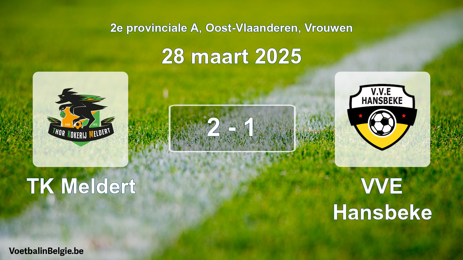 Gespeelde wedstrijd vrouwenvoetbal: TK Meldert - VVE Hansbeke 2 - 1 (28 maart 2025)