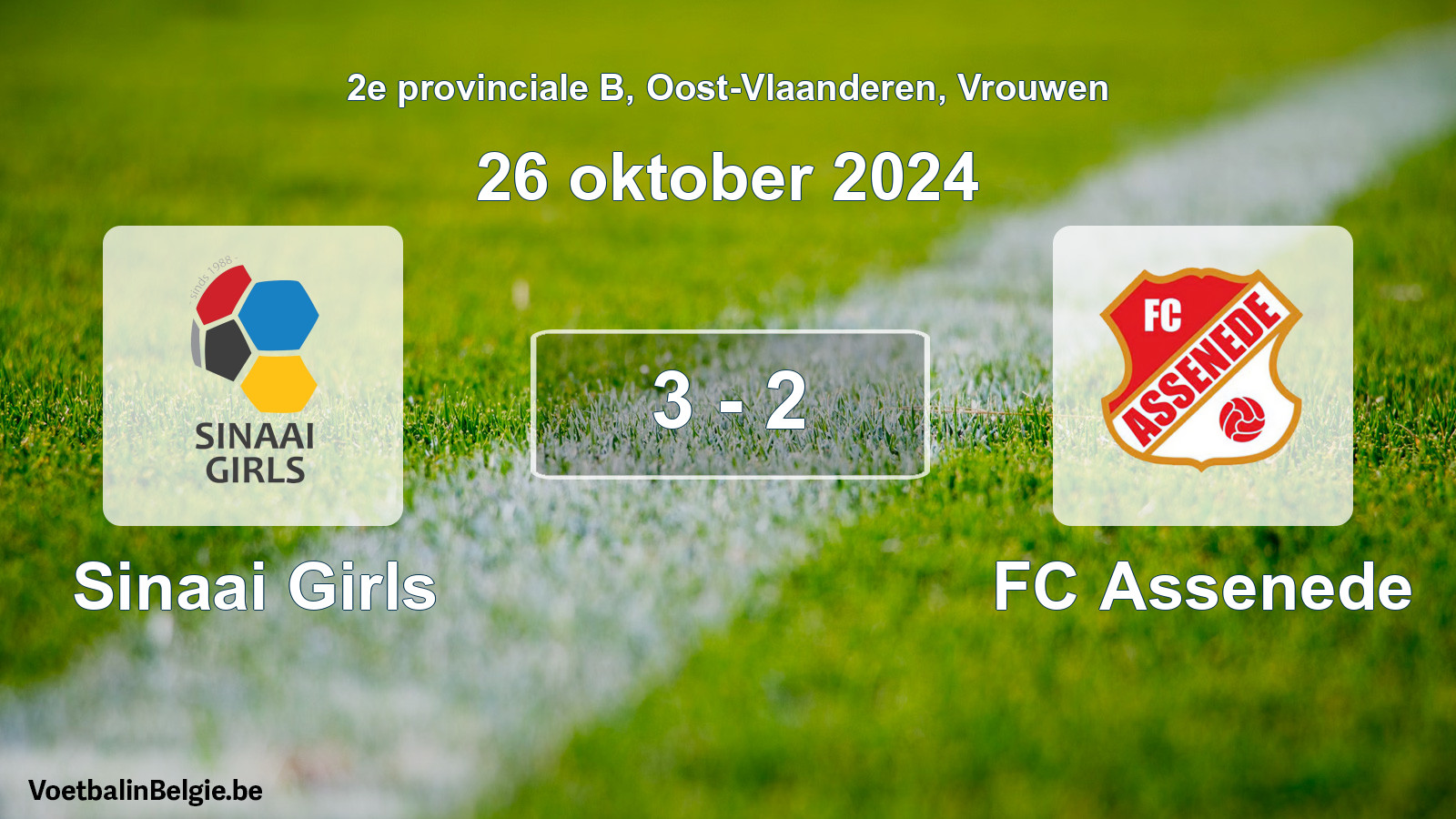 Gespieltes Spiel frauen-Fußball: Sinaai Girls - FC Assenede 3 - 2 (26 Oktober 2024)