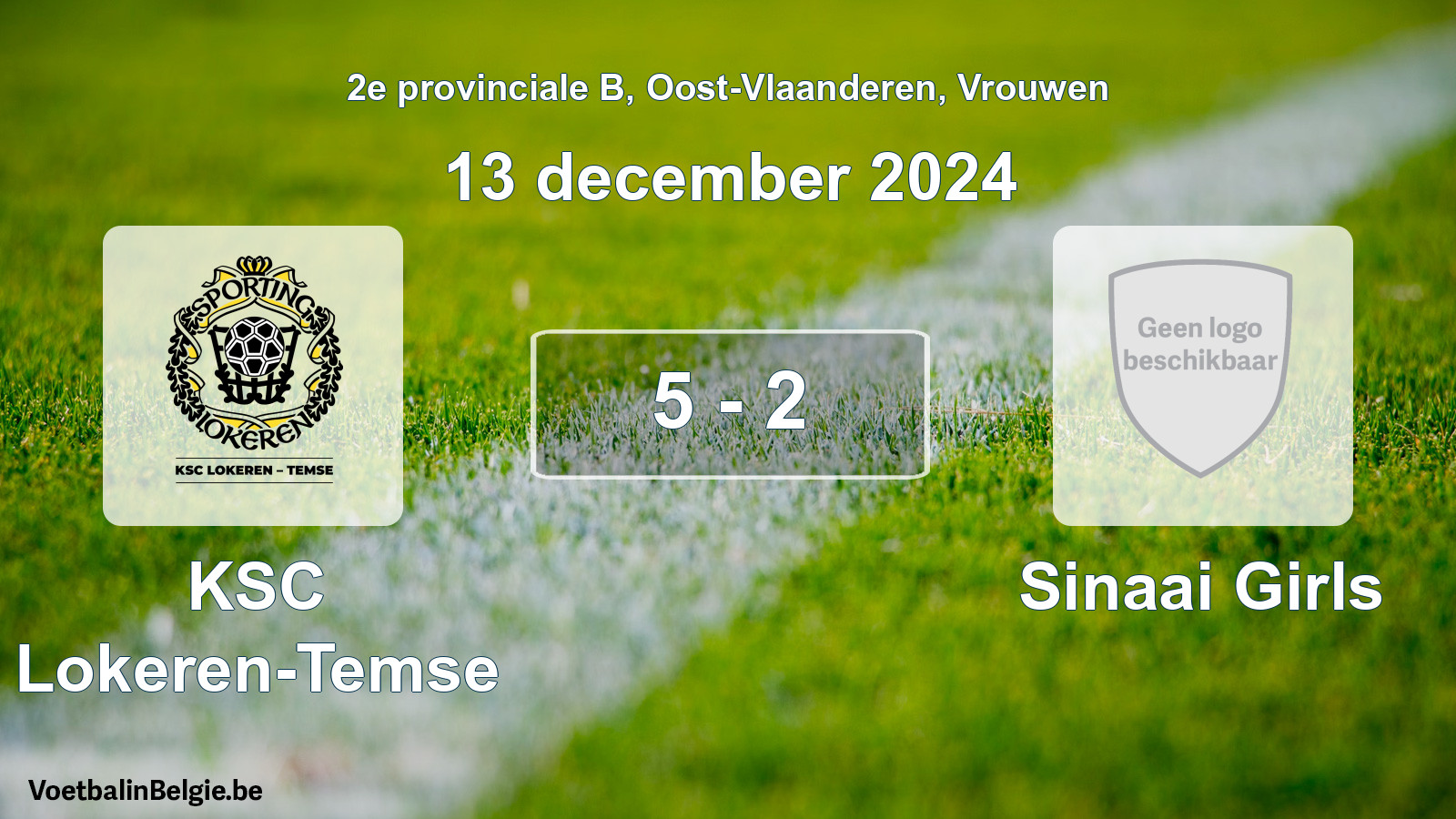 Gespeelde wedstrijd vrouwenvoetbal: KSC Lokeren-Temse - Sinaai Girls 5 - 2 (13 december 2024)