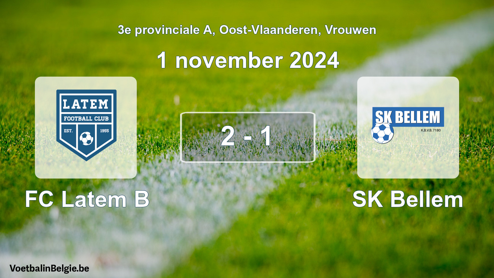 Played match women football: FC Latem B - SK Bellem 2 - 1 (1 November 2024)