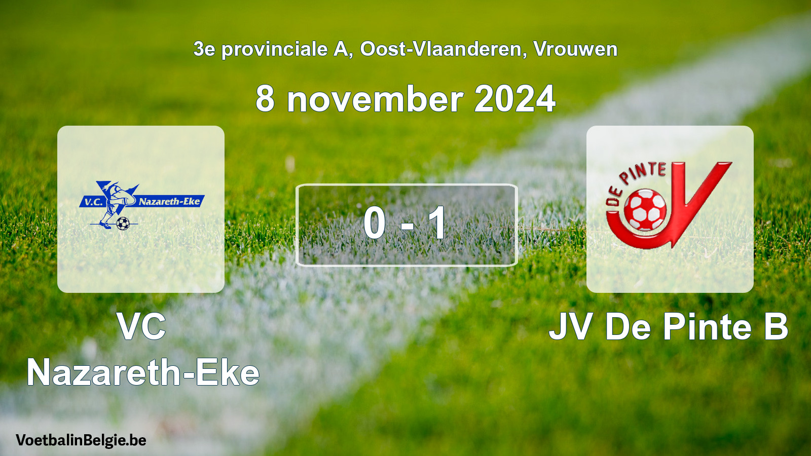 Gespeelde wedstrijd vrouwenvoetbal: VC Nazareth-Eke - JV De Pinte B 0 - 1 (8 november 2024)