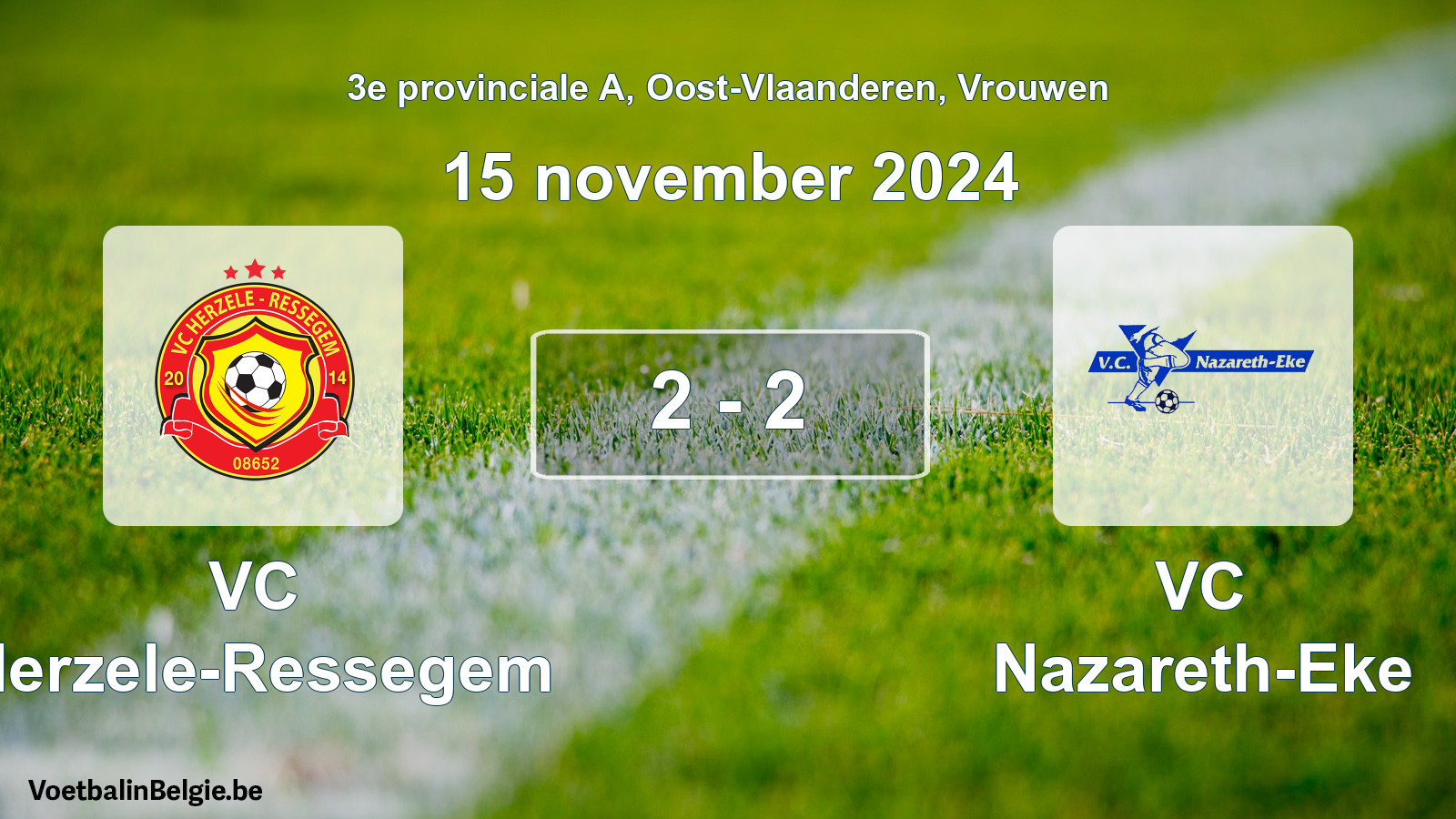 Played match women football: VC Herzele-Ressegem - VC Nazareth-Eke 2 - 2 (15 November 2024)