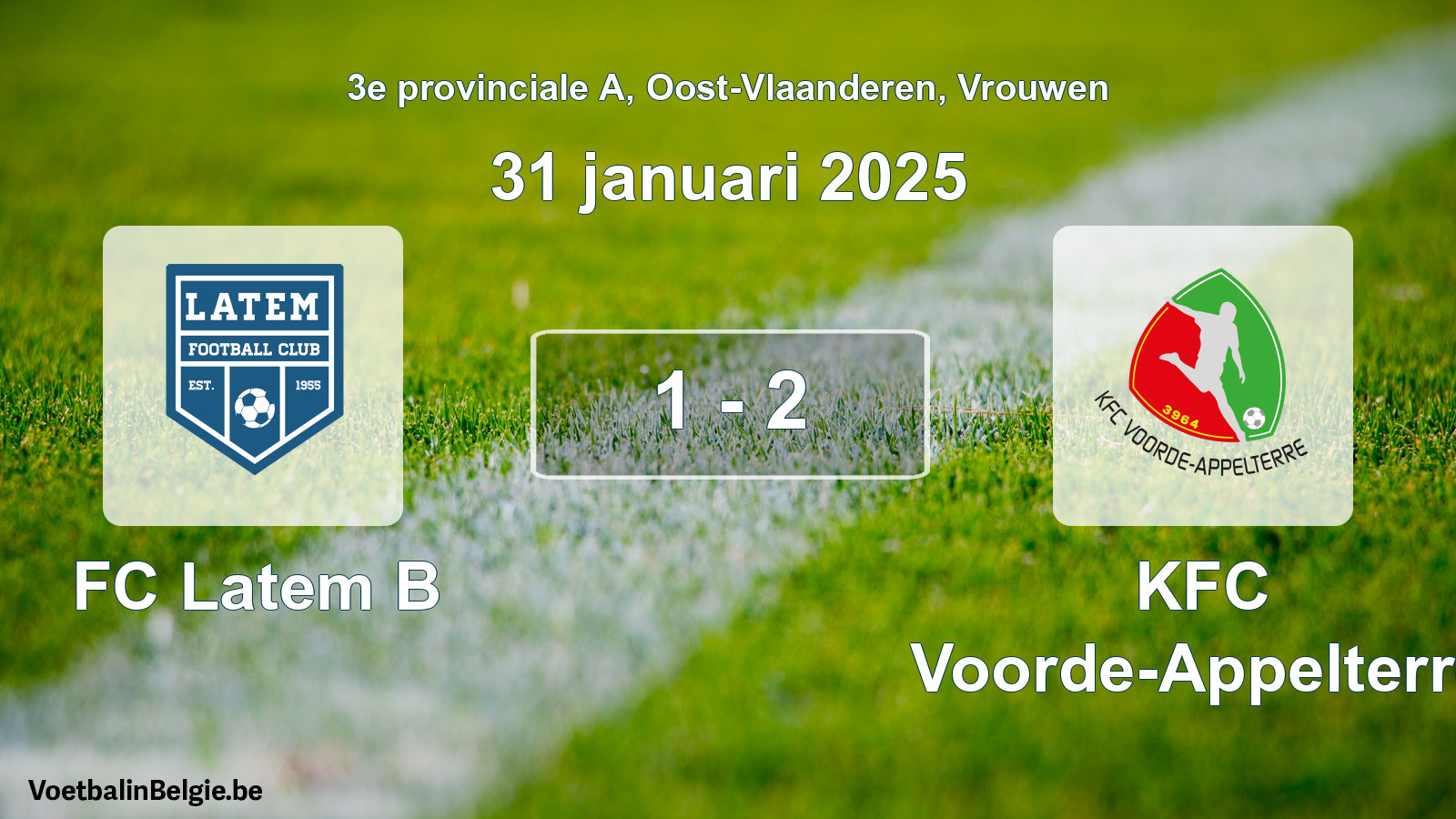 Played match women football: FC Latem B - KFC Voorde-Appelterre 1 - 2 (31 January 2025)