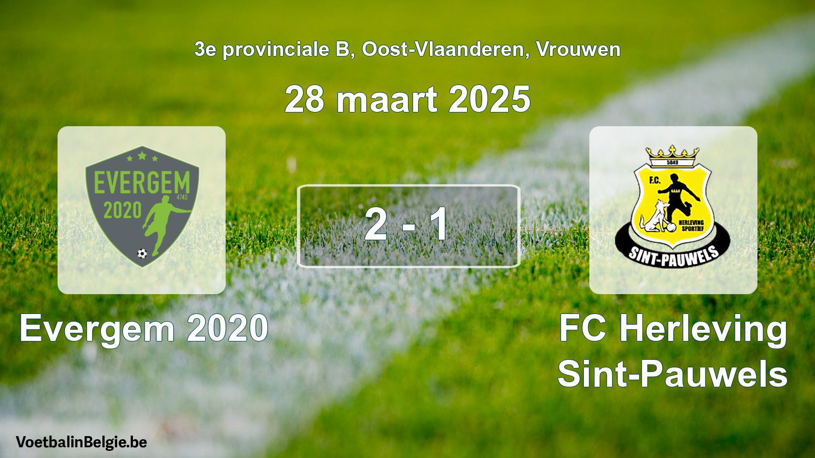 Gespeelde wedstrijd vrouwenvoetbal: Evergem 2020 - FC Herleving Sint-Pauwels 2 - 1 (28 maart 2025)
