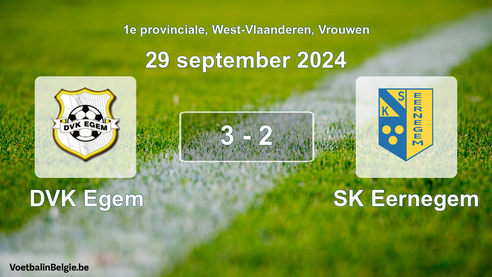 Gespeelde wedstrijd vrouwenvoetbal: DVK Egem - SK Eernegem 3 - 2 (29 september 2024)
