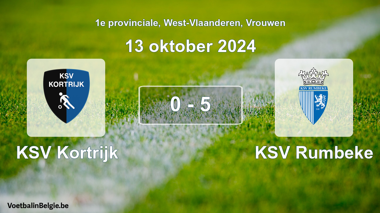 Gespeelde wedstrijd vrouwenvoetbal: KSV Kortrijk - KSV Rumbeke 0 - 5 (13 oktober 2024)