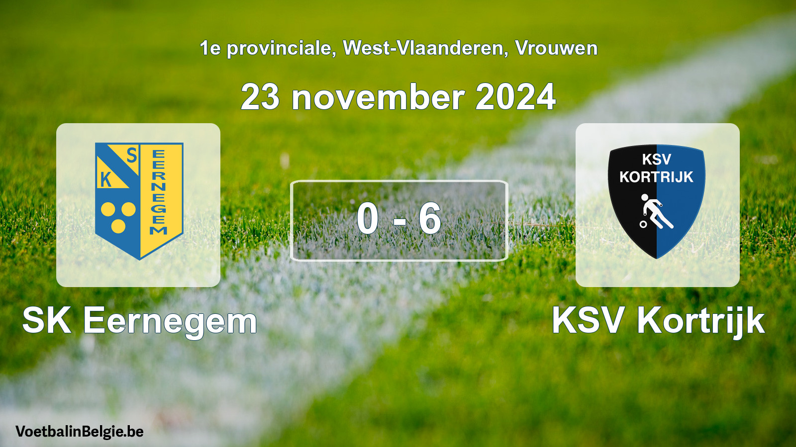 Gespeelde wedstrijd vrouwenvoetbal: SK Eernegem - KSV Kortrijk 0 - 6 (23 november 2024)