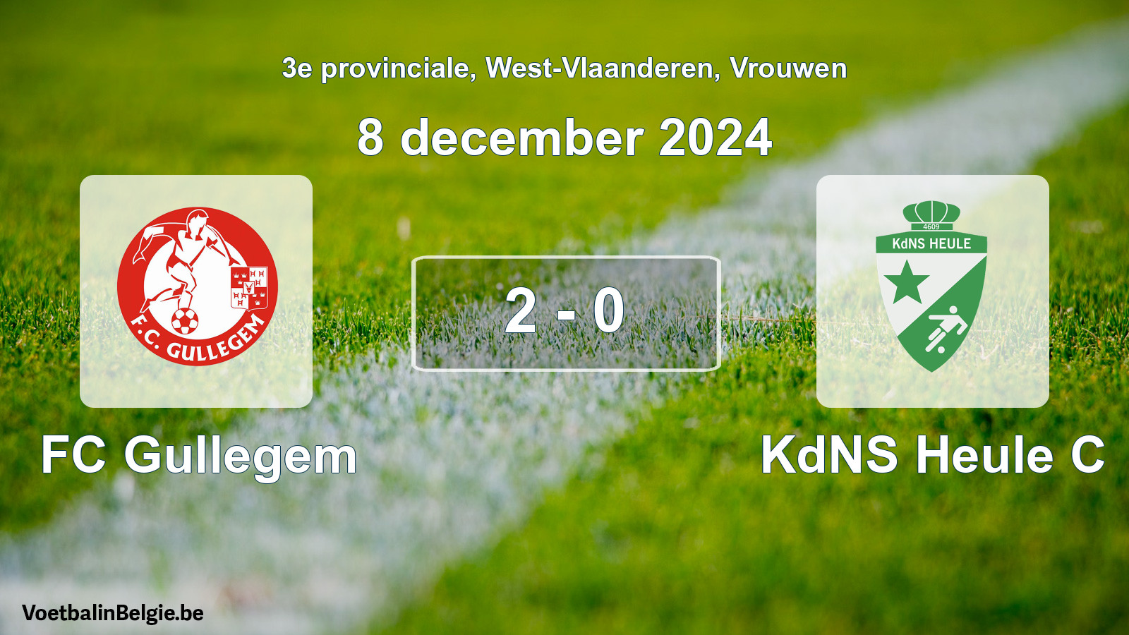 Gespeelde wedstrijd vrouwenvoetbal: FC Gullegem - KdNS Heule C 2 - 0 (8 december 2024)