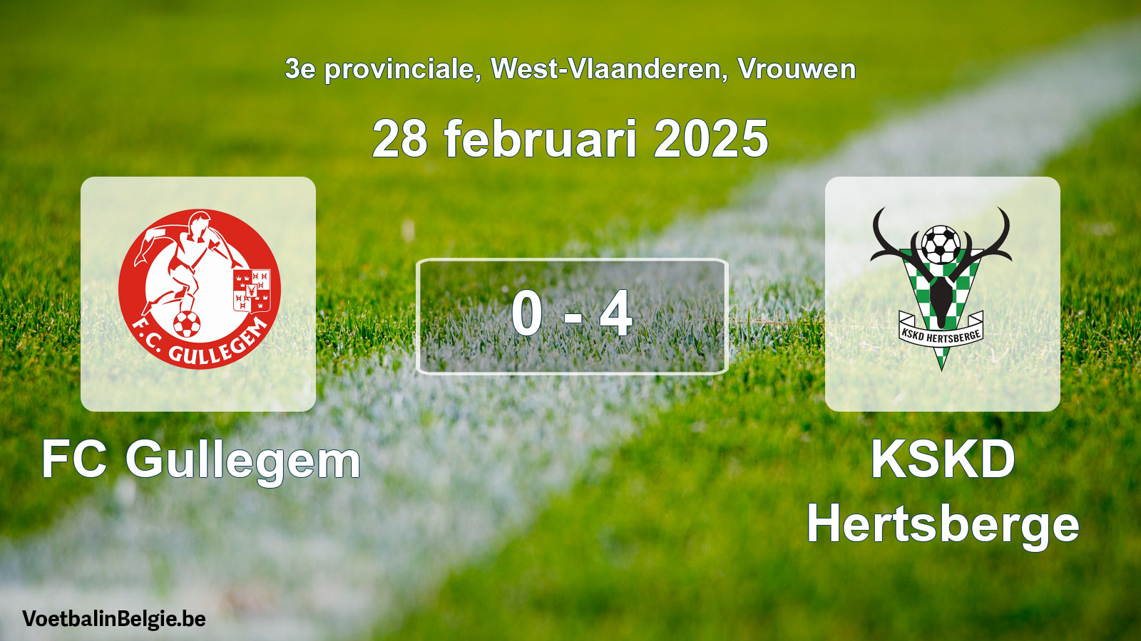 Played match women football: FC Gullegem - KSKD Hertsberge 0 - 4 (28 February 2025)