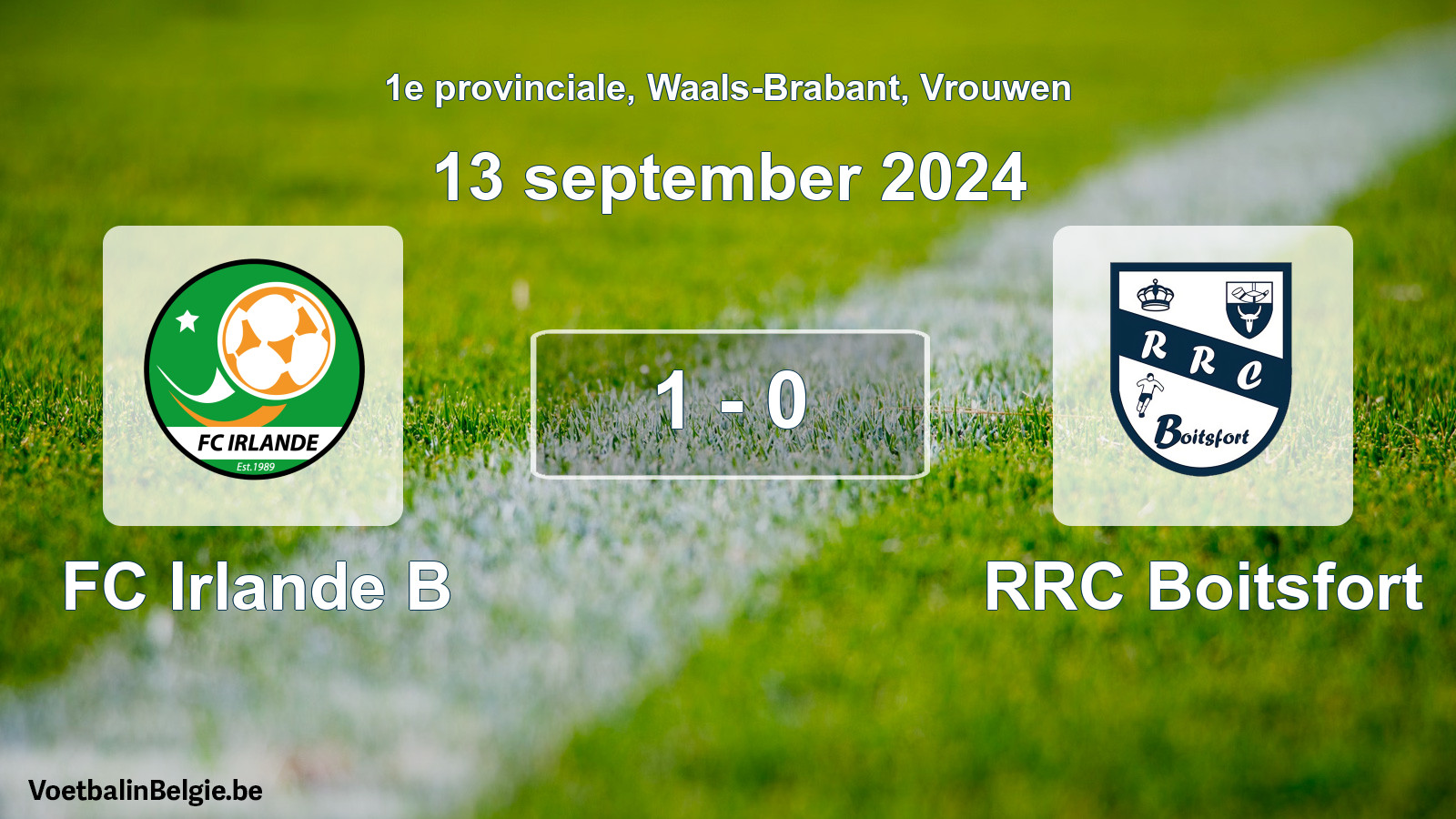 Gespeelde wedstrijd vrouwenvoetbal: FC Irlande B - RRC Boitsfort 1 - 0 (13 september 2024)