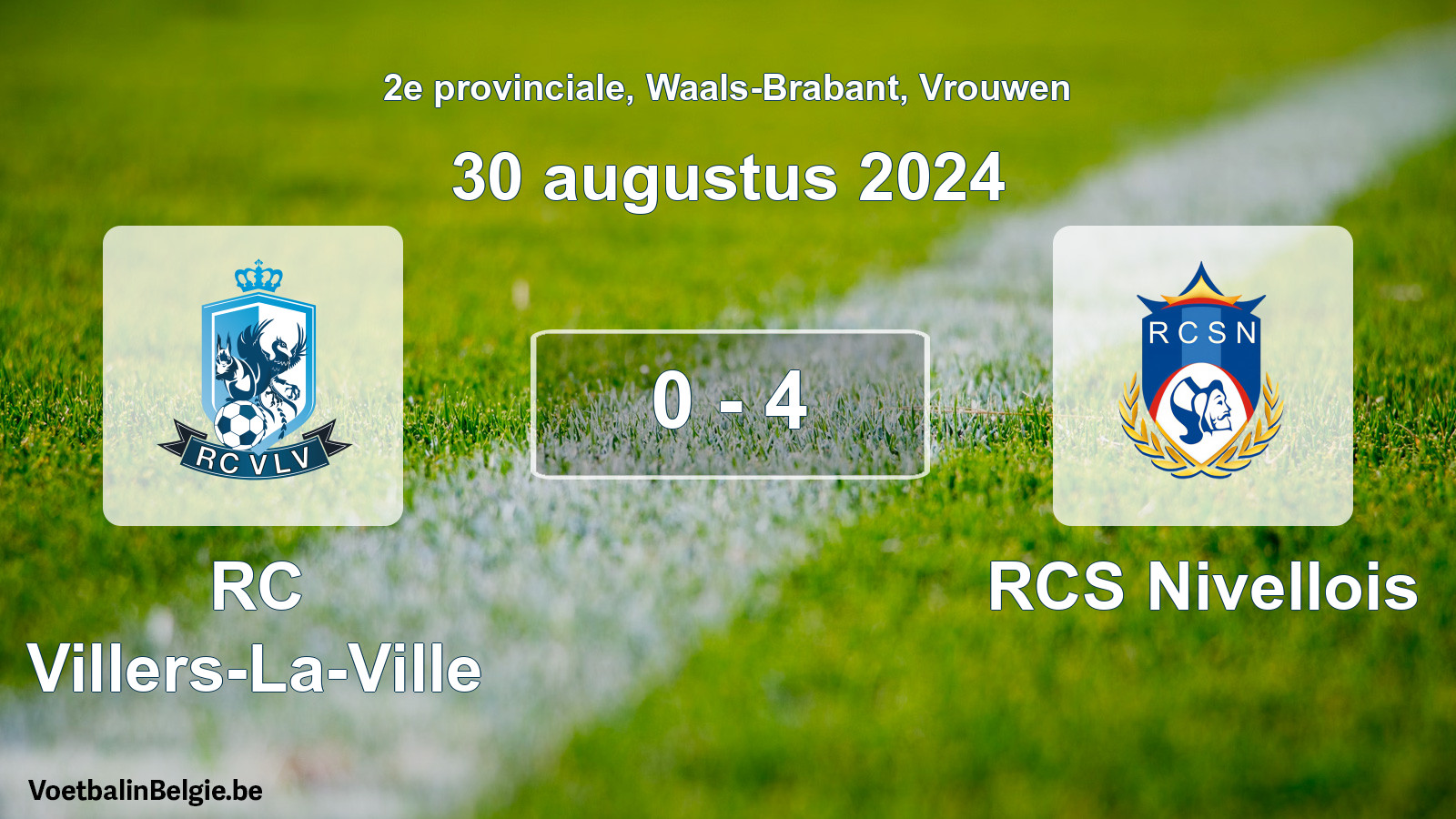 Gespieltes Spiel frauen-Fußball: RC Villers-La-Ville - RCS Nivellois 0 - 4 (30 August 2024)