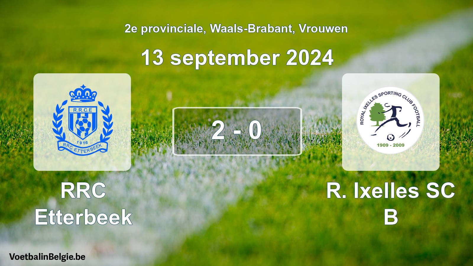 Gespeelde wedstrijd vrouwenvoetbal: RRC Etterbeek - R. Ixelles SC B 2 - 0 (13 september 2024)