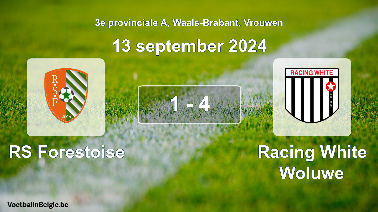 Gespeelde wedstrijd vrouwenvoetbal: RS Forestoise - Racing White Woluwe 1 - 4 (13 september 2024)