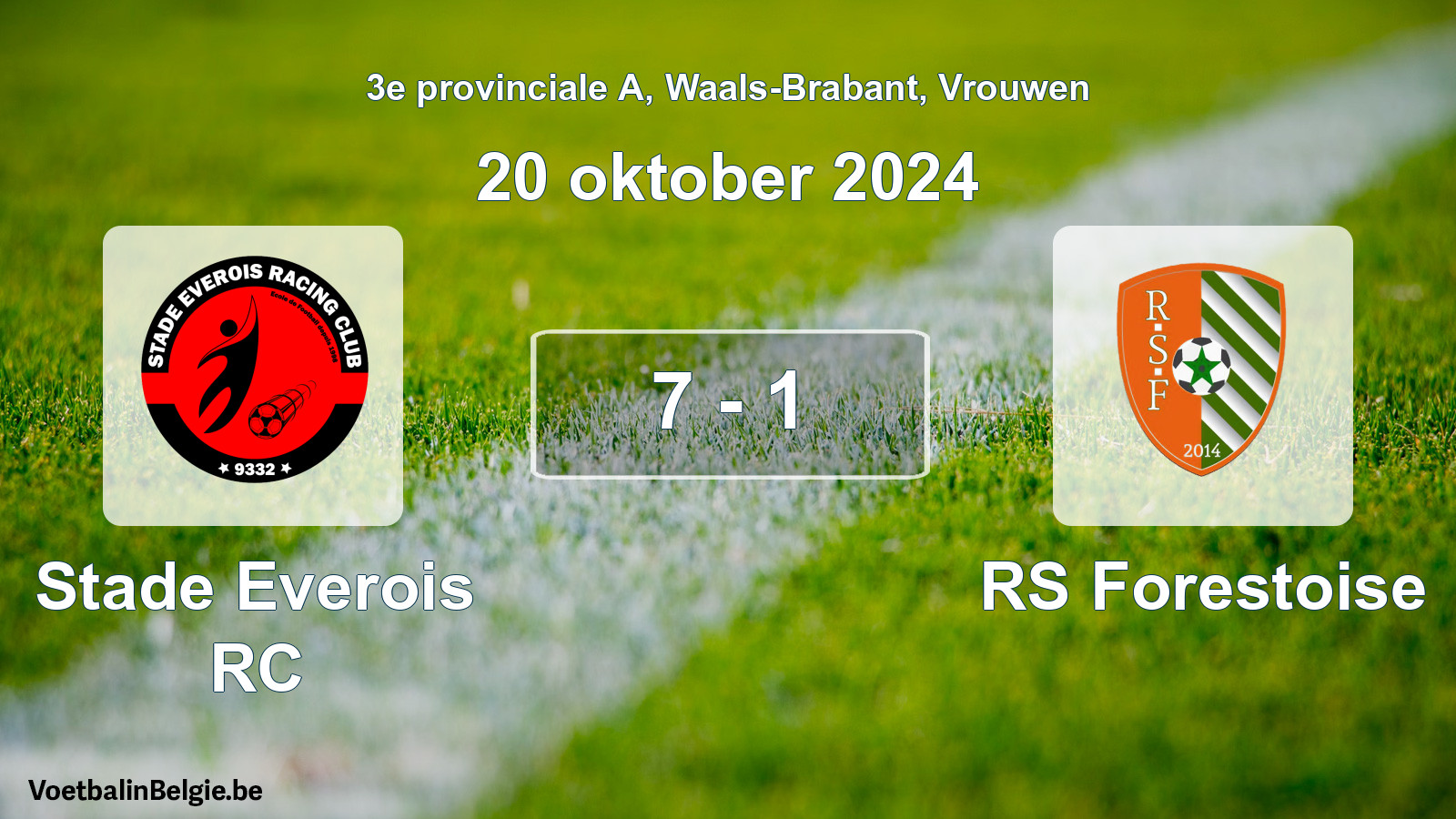 Gespeelde wedstrijd vrouwenvoetbal: Stade Everois RC - RS Forestoise 7 - 1 (20 oktober 2024)