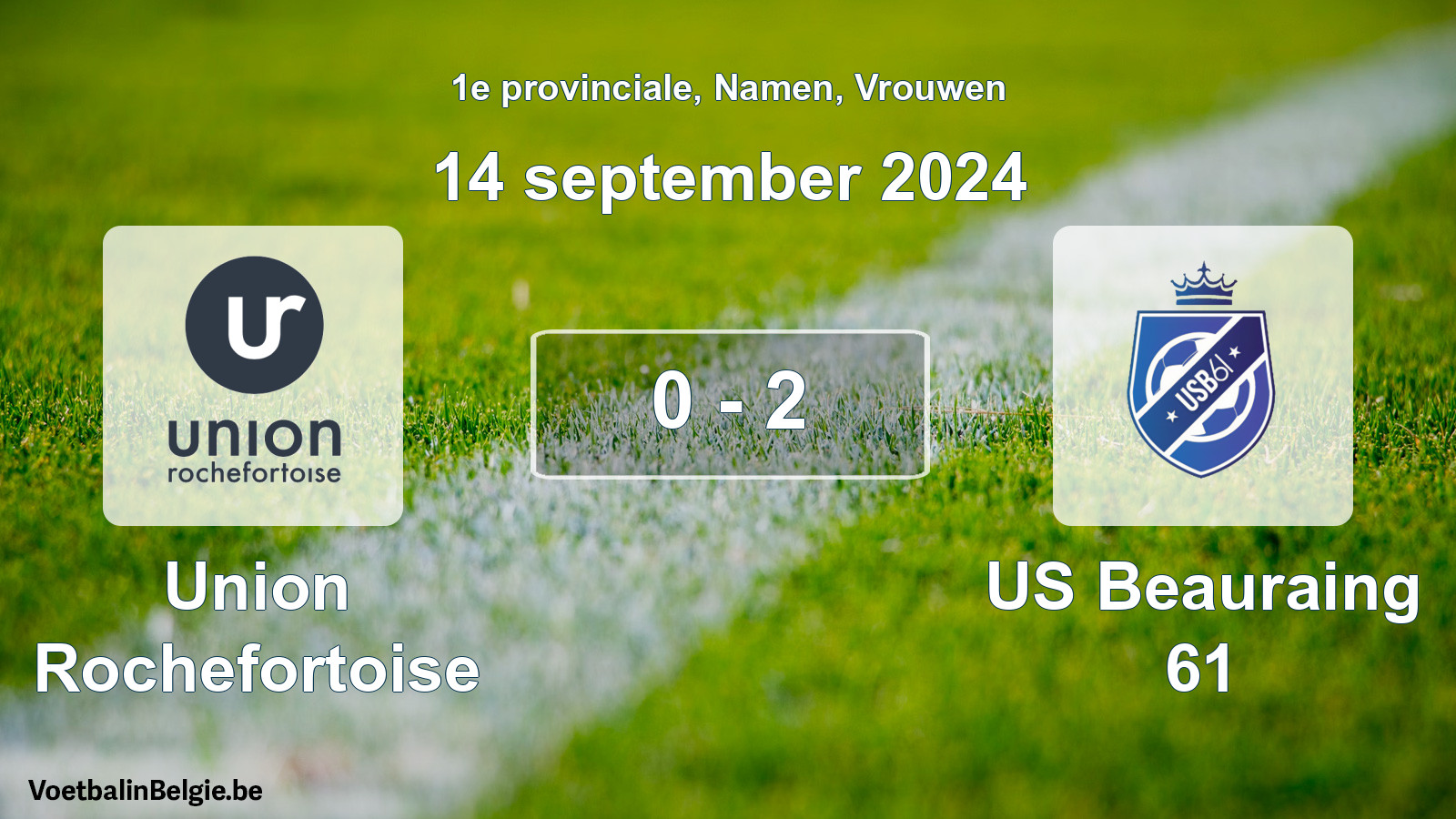 Gespeelde wedstrijd vrouwenvoetbal: Union Rochefortoise - US Beauraing 61 0 - 2 (14 september 2024)