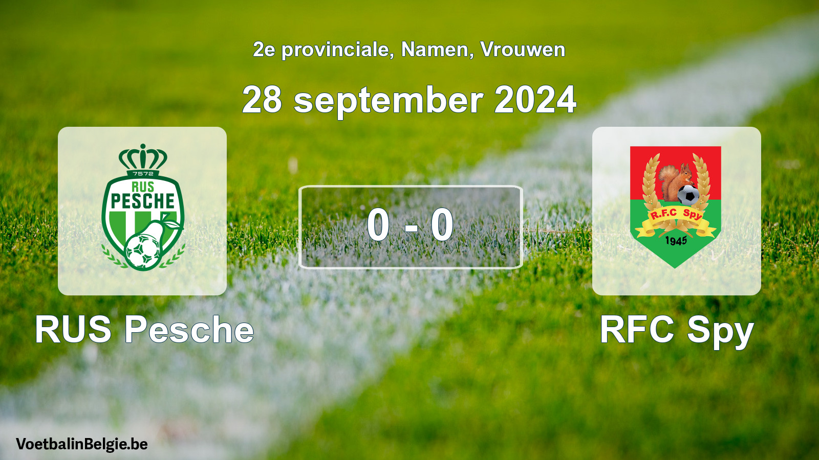 Gespeelde wedstrijd vrouwenvoetbal: RUS Pesche - RFC Spy 0 - 0 (28 september 2024)