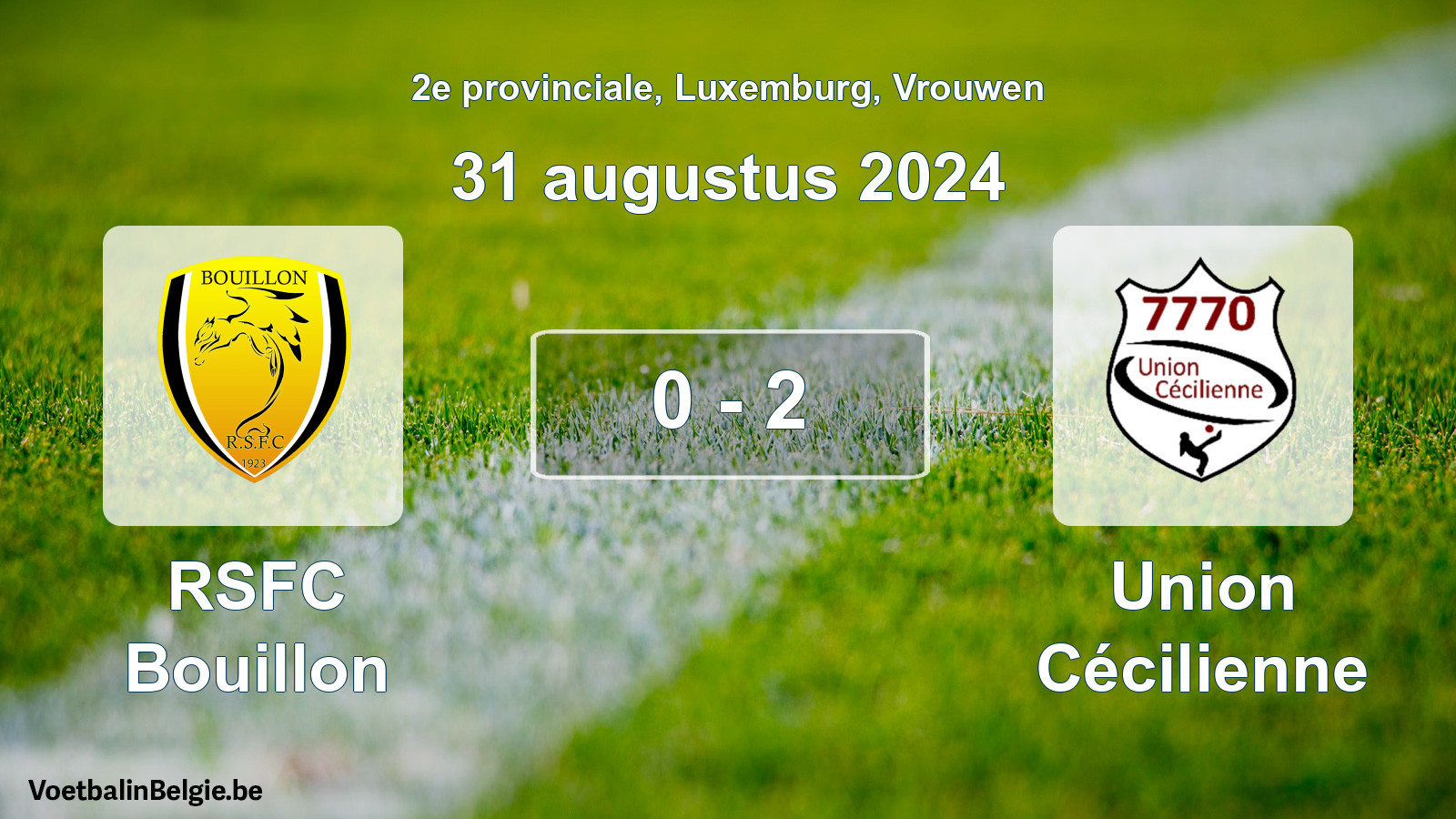 Match joué football femmes: RSFC Bouillon - Union Cécilienne 0 - 2 (31 août 2024)
