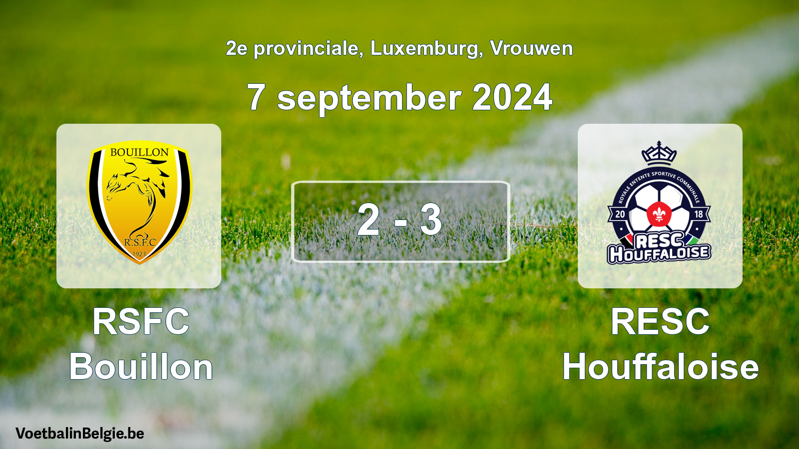 Gespeelde wedstrijd vrouwenvoetbal: RSFC Bouillon - RESC Houffaloise 2 - 3 (7 september 2024)