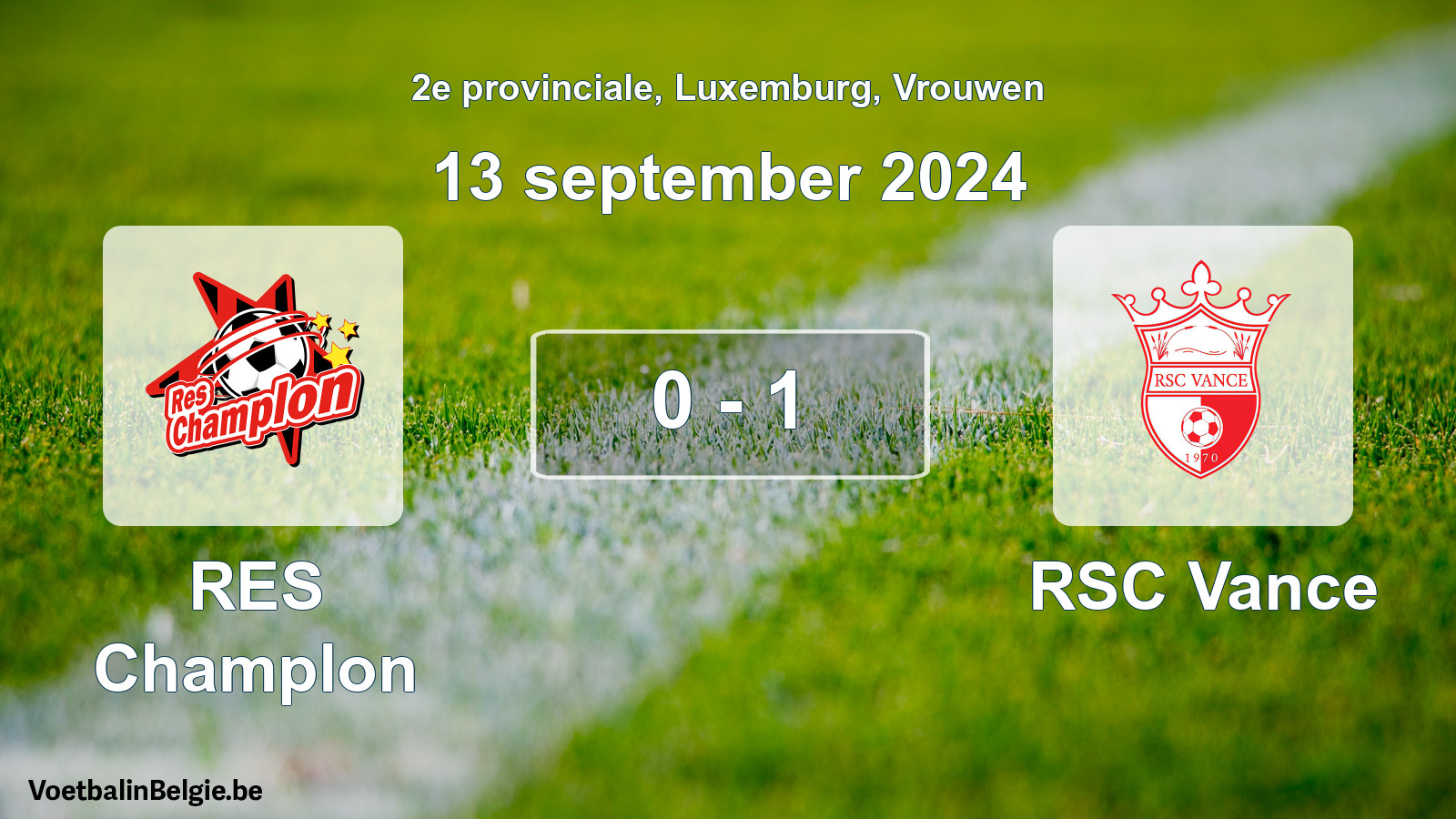 Gespeelde wedstrijd vrouwenvoetbal: RES Champlon - RSC Vance 0 - 1 (13 september 2024)