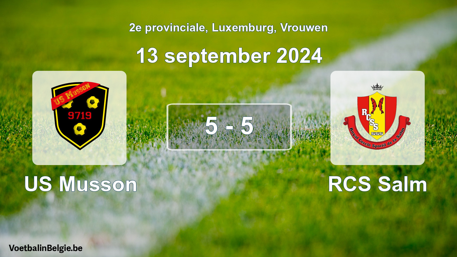 Gespeelde wedstrijd vrouwenvoetbal: US Musson - RCS Salm 5 - 5 (13 september 2024)