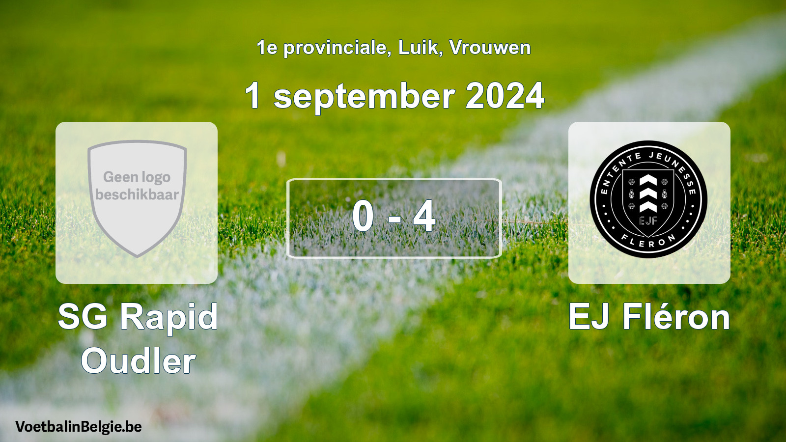 Gespeelde wedstrijd vrouwenvoetbal: SG Rapid Oudler - EJ Fléron 0 - 4 (1 september 2024)