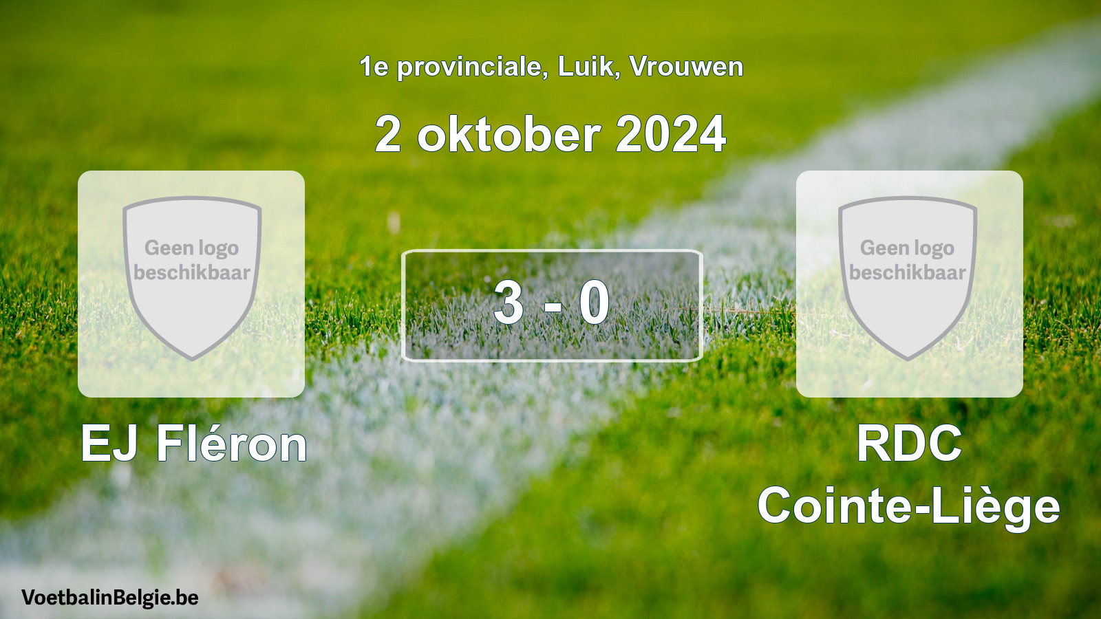 Gespeelde wedstrijd vrouwenvoetbal: EJ Fléron - RDC Cointe-Liège 3 - 0 (2 oktober 2024)