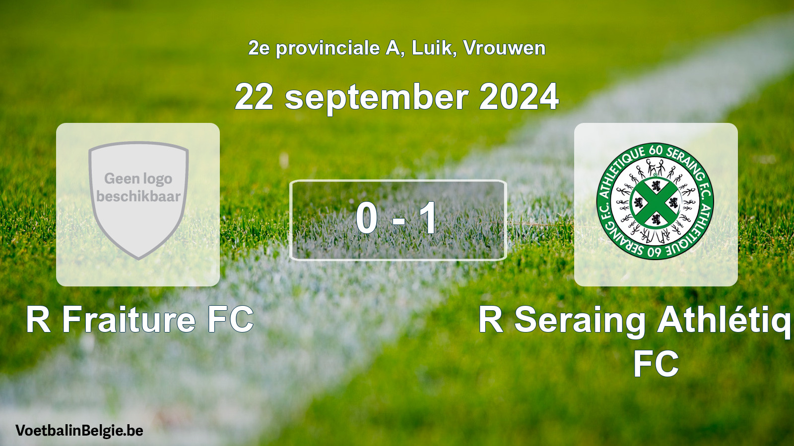 Gespeelde wedstrijd vrouwenvoetbal: R Fraiture FC - R Seraing Athlétique FC 0 - 1 (22 september 2024)