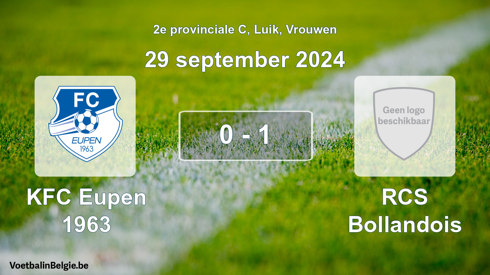 Gespeelde wedstrijd vrouwenvoetbal: KFC Eupen 1963 - RCS Bollandois 0 - 1 (29 september 2024)