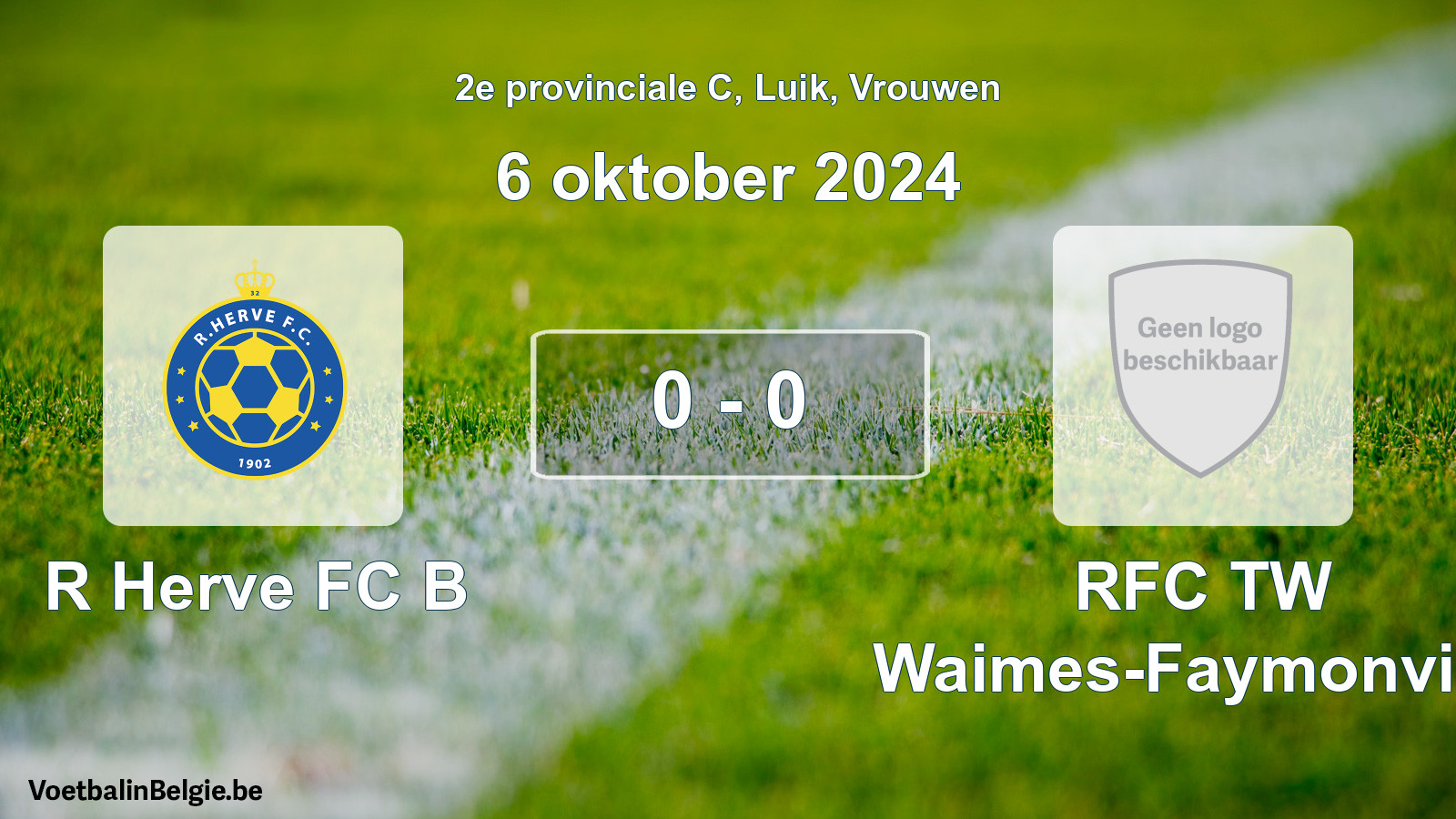 Gespeelde wedstrijd vrouwenvoetbal: R Herve FC B - RFC TW Waimes-Faymonville 0 - 0 (6 oktober 2024)