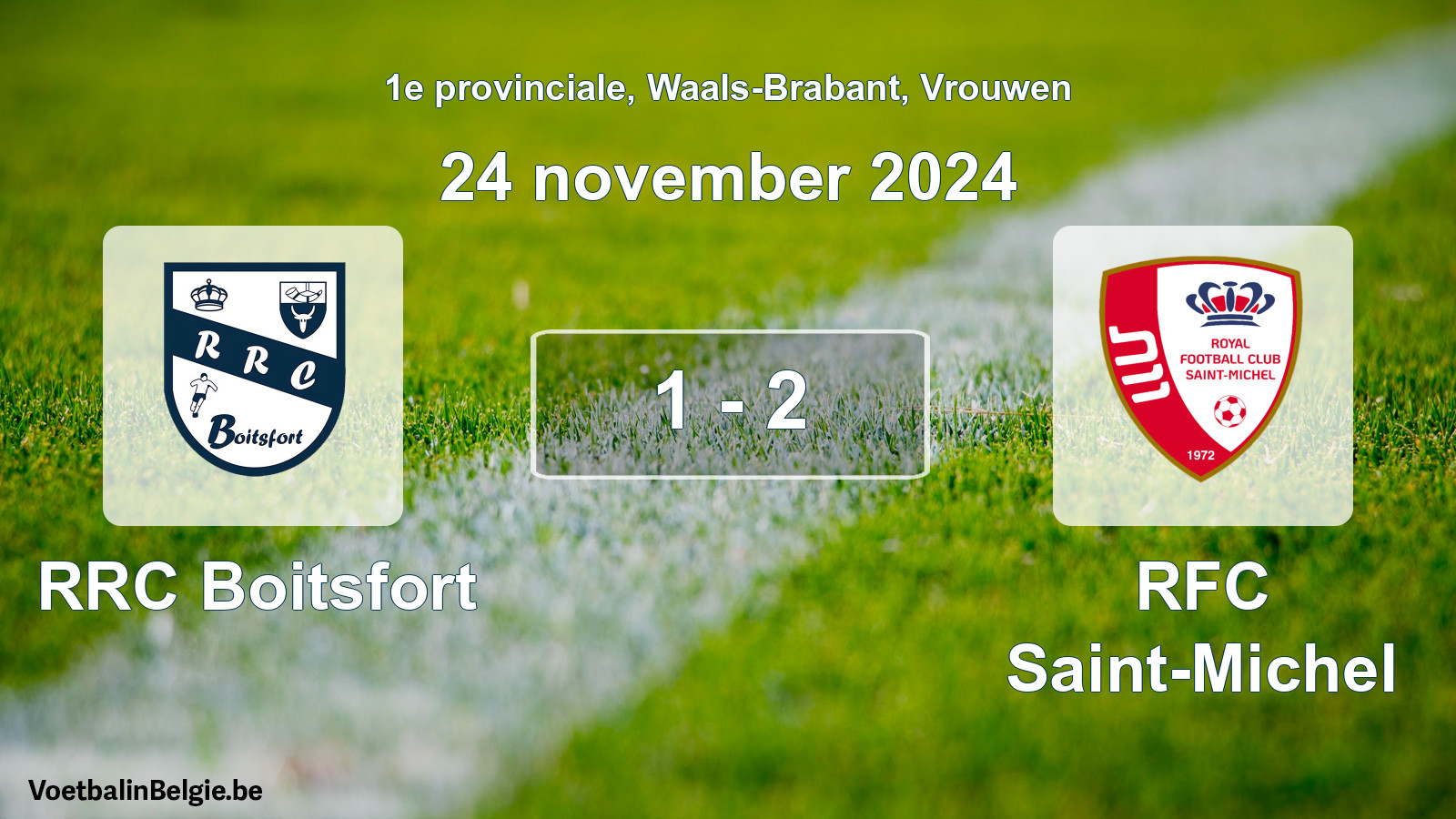 Gespeelde wedstrijd vrouwenvoetbal: RRC Boitsfort - RFC Saint-Michel 1 - 2 (24 november 2024)