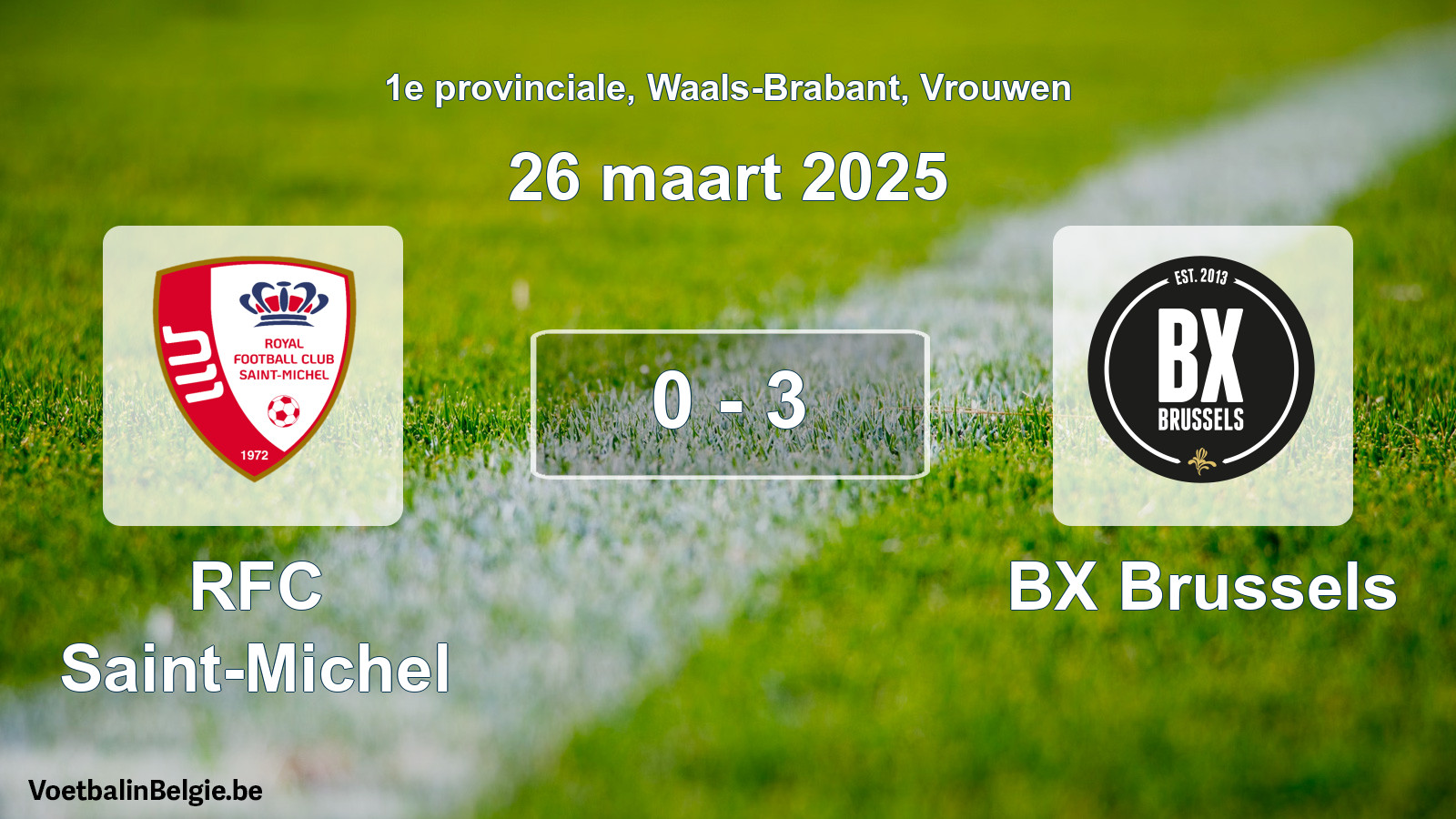 Gespeelde wedstrijd vrouwenvoetbal: RFC Saint-Michel - BX Brussels 0 - 3 (26 maart 2025)
