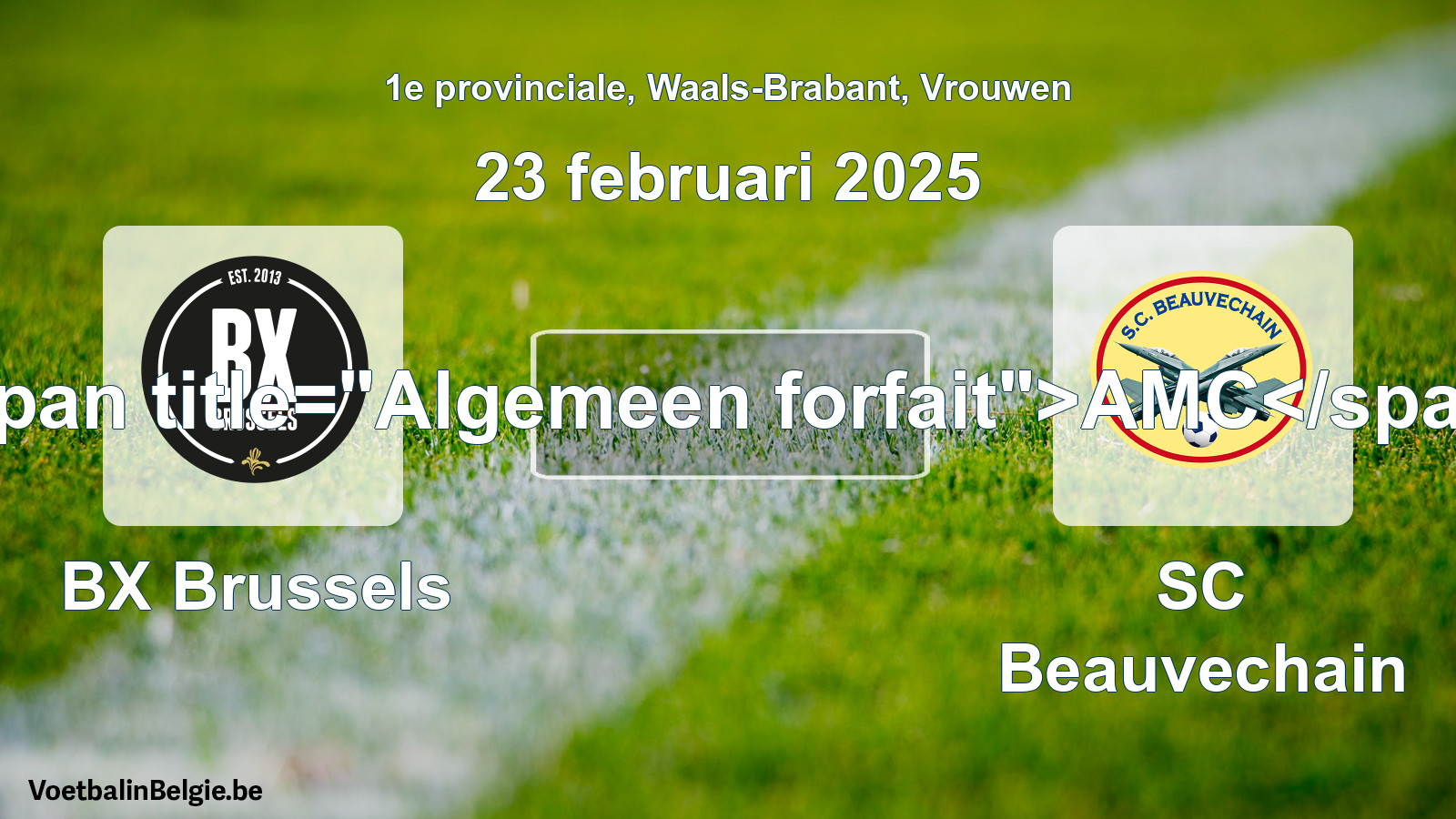 Allgemeines Forfait: BX Brussels - SC Beauvechain (23 Februar 2025)