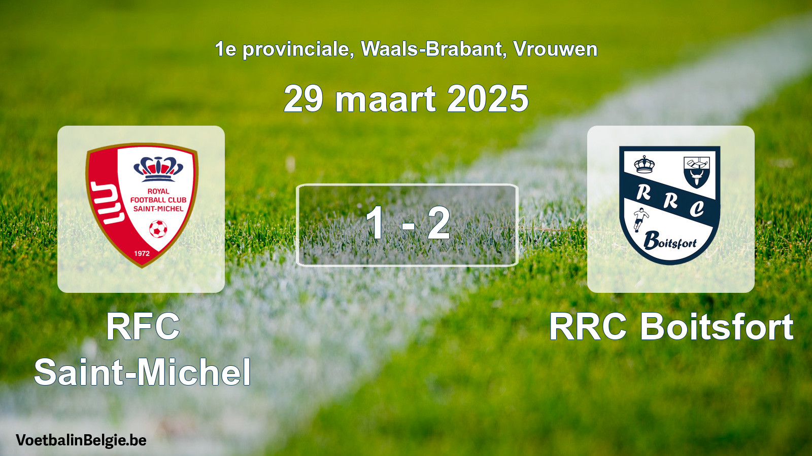 Gespeelde wedstrijd vrouwenvoetbal: RFC Saint-Michel - RRC Boitsfort 1 - 2 (29 maart 2025)