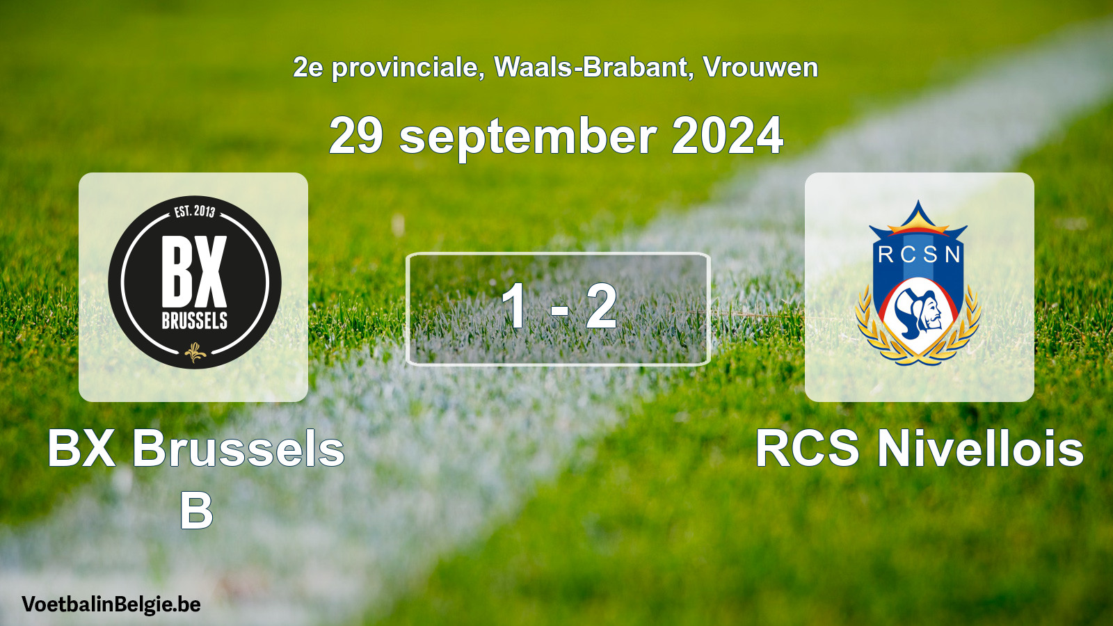 Gespeelde wedstrijd vrouwenvoetbal: BX Brussels B - RCS Nivellois 1 - 2 (29 september 2024)