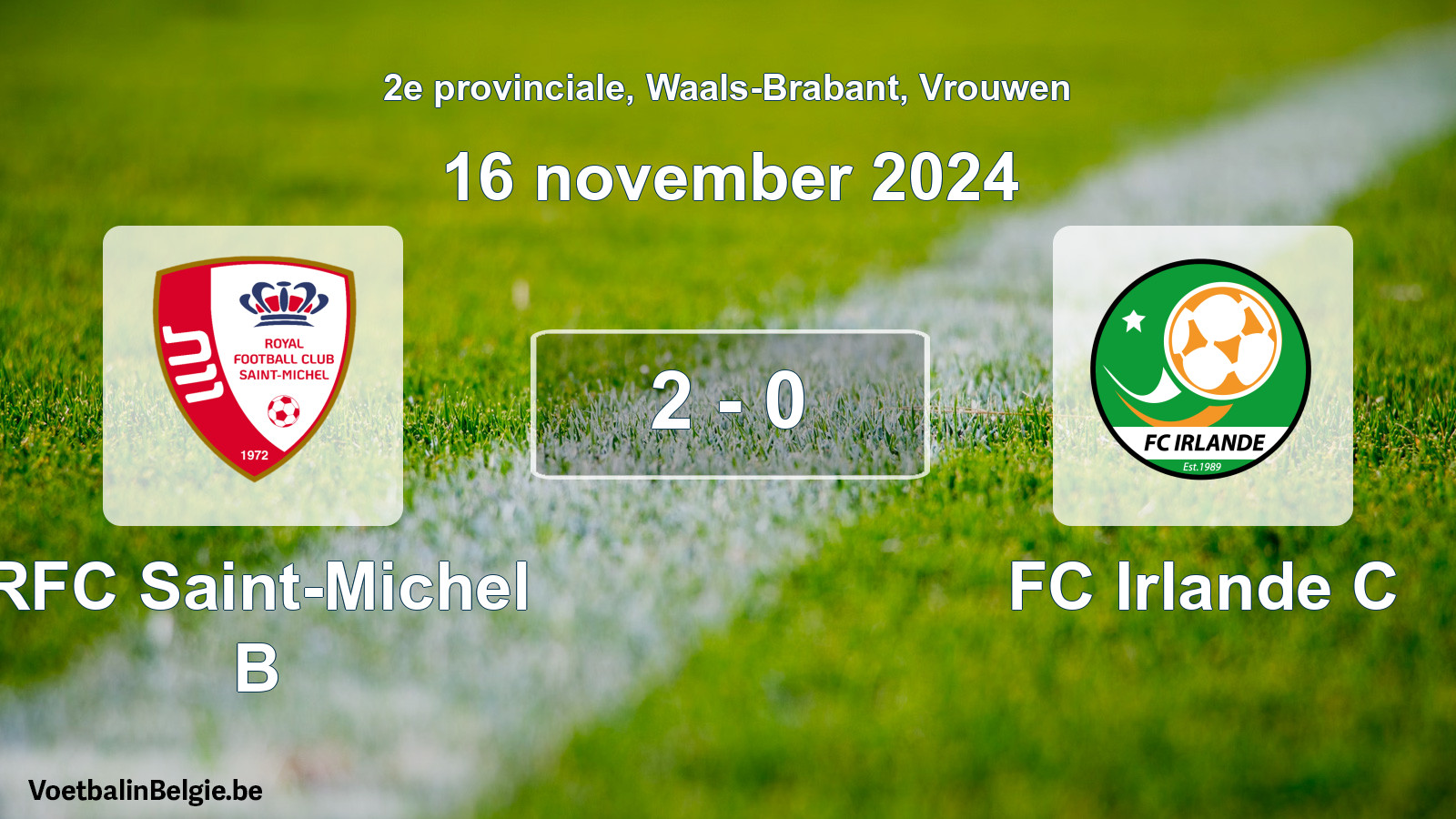 Gespeelde wedstrijd vrouwenvoetbal: RFC Saint-Michel B - FC Irlande C 2 - 0 (16 november 2024)