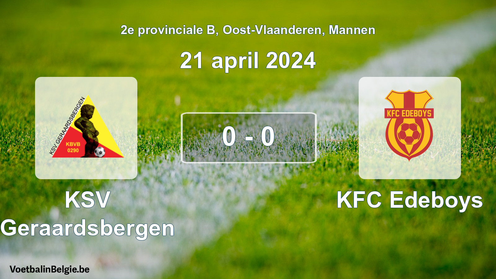 Gespeelde wedstrijd mannenvoetbal: KSV Geraardsbergen - KFC Edeboys 0 - 0 (21 april 2024)