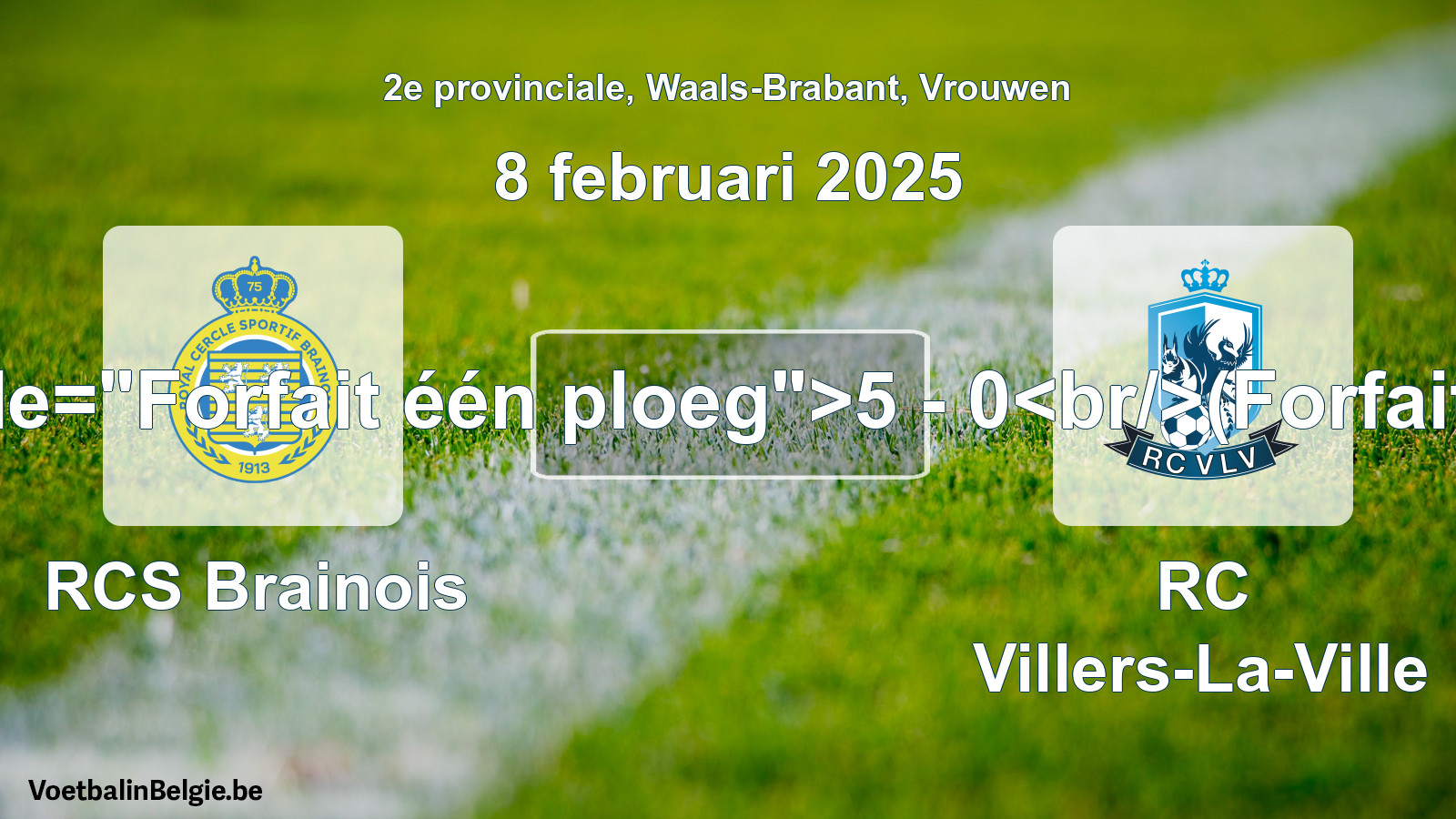 Forfait gegeben: RCS Brainois - RC Villers-La-Ville 5 - 0 (8 Februar 2025)