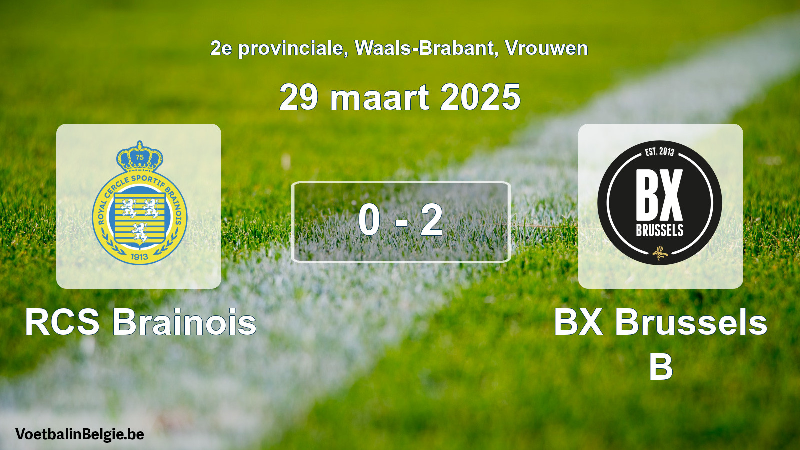 Gespeelde wedstrijd vrouwenvoetbal: RCS Brainois - BX Brussels B 0 - 2 (29 maart 2025)