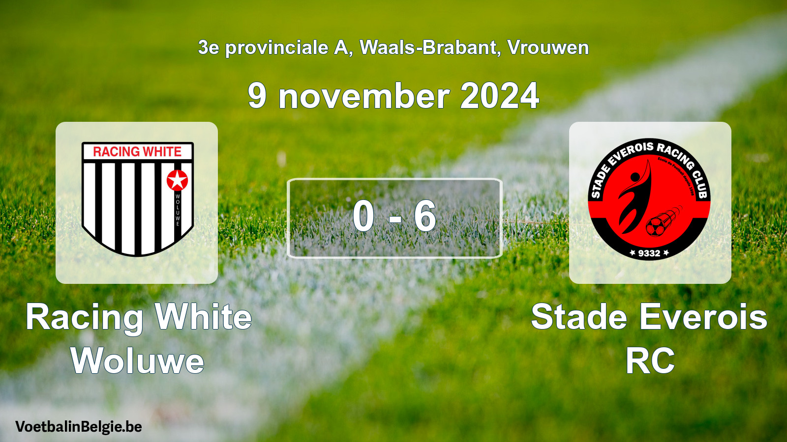 Gespeelde wedstrijd vrouwenvoetbal: Racing White Woluwe - Stade Everois RC 0 - 6 (9 november 2024)