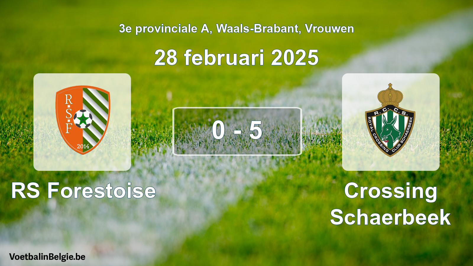 Played match women football: RS Forestoise - Crossing Schaerbeek 0 - 5 (28 February 2025)