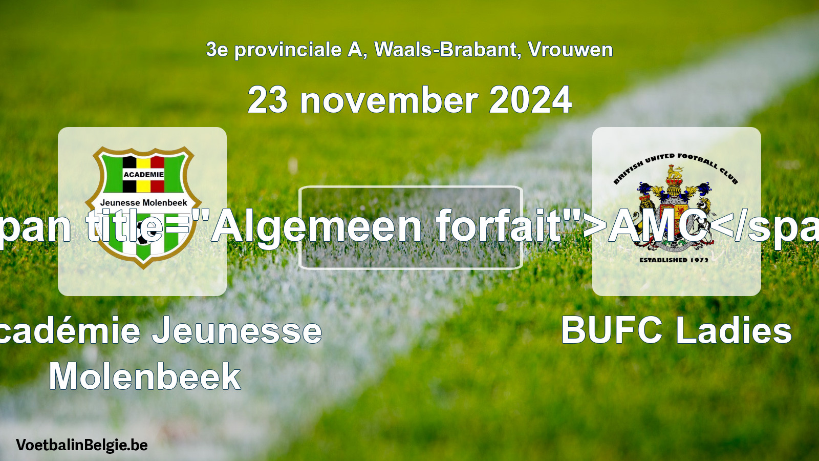 General forfeit: Académie Jeunesse Molenbeek - BUFC Ladies (23 November 2024)